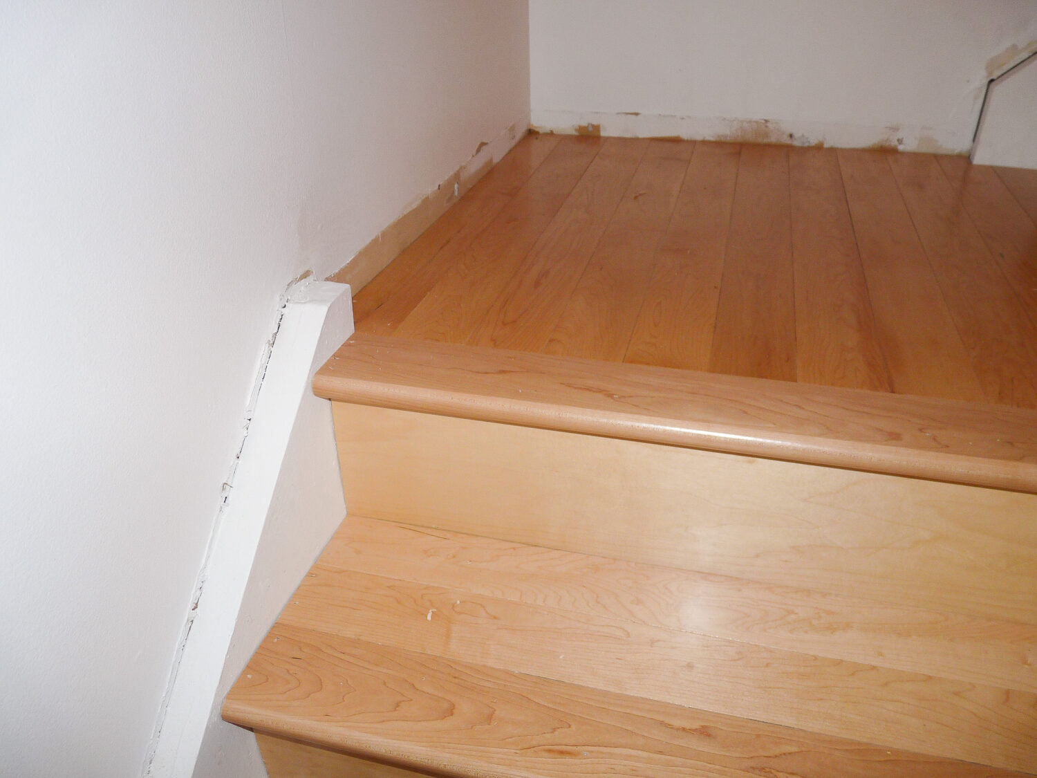 Hardwood flooring on steps