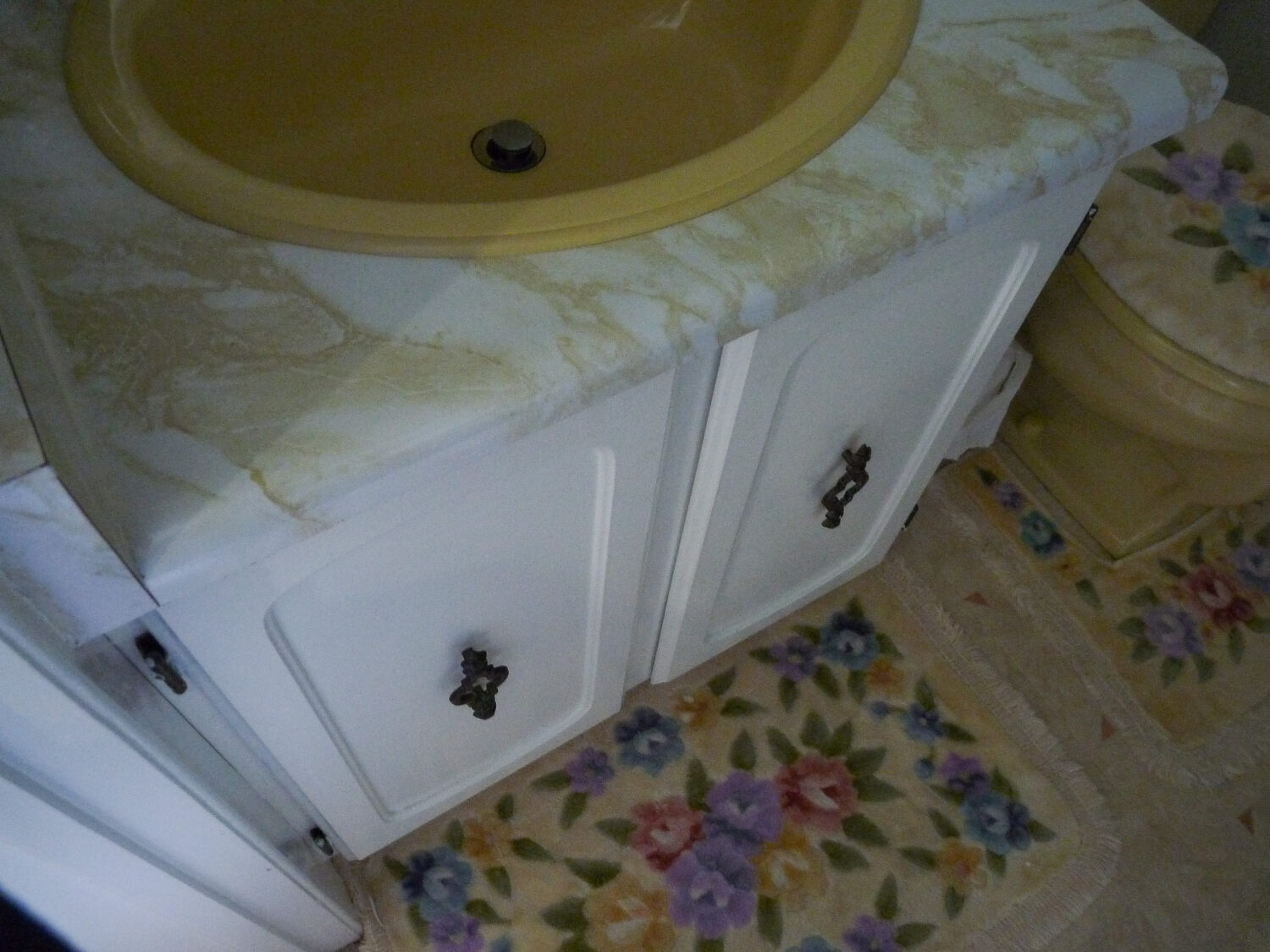 Updating Vintage Yellow Powder Room