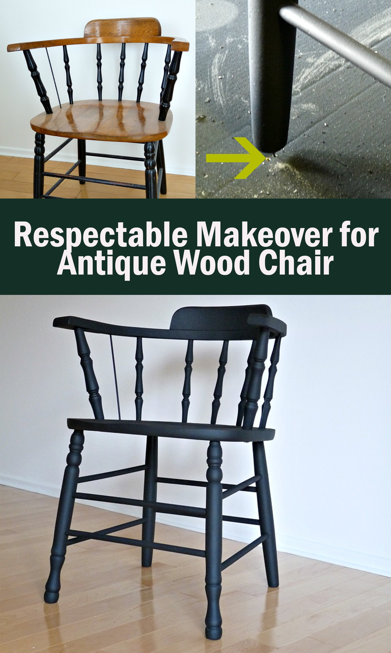 Respectable Makeover for Antique Wood Chair