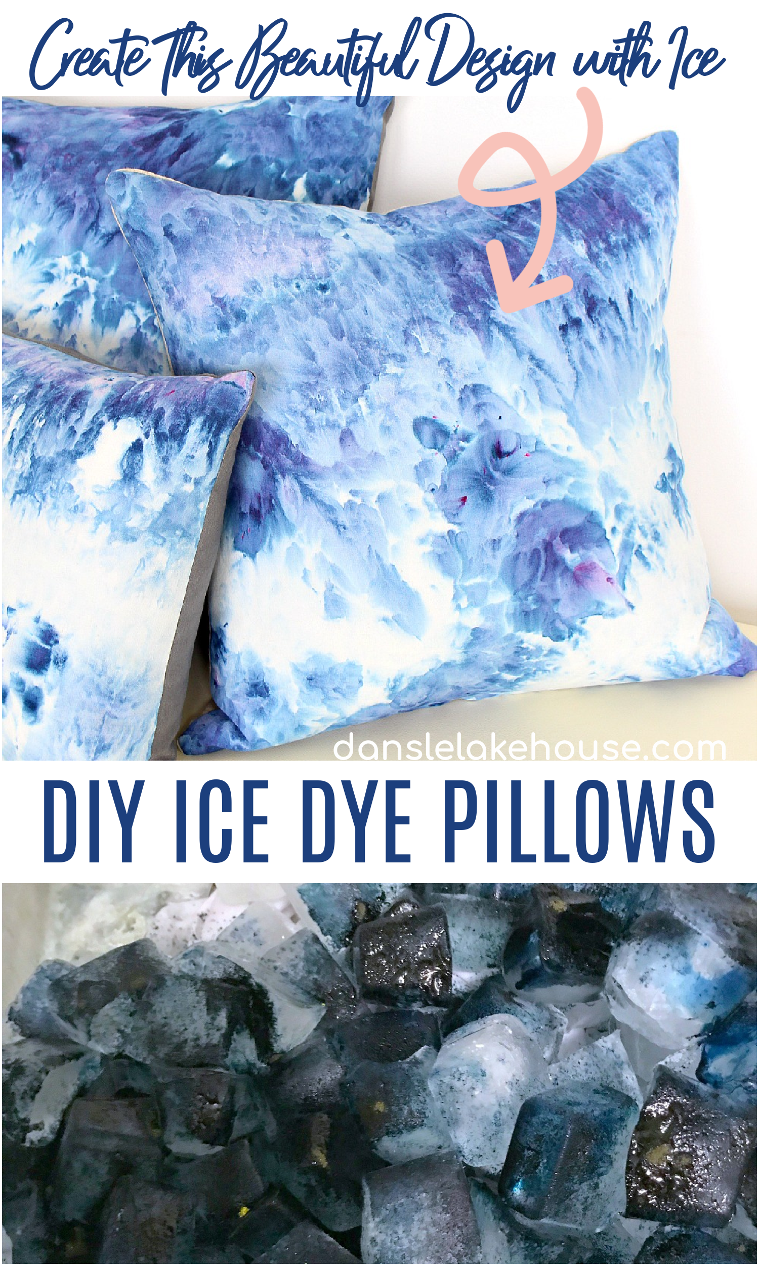 DIY Ice Dye Pillow Tutorial