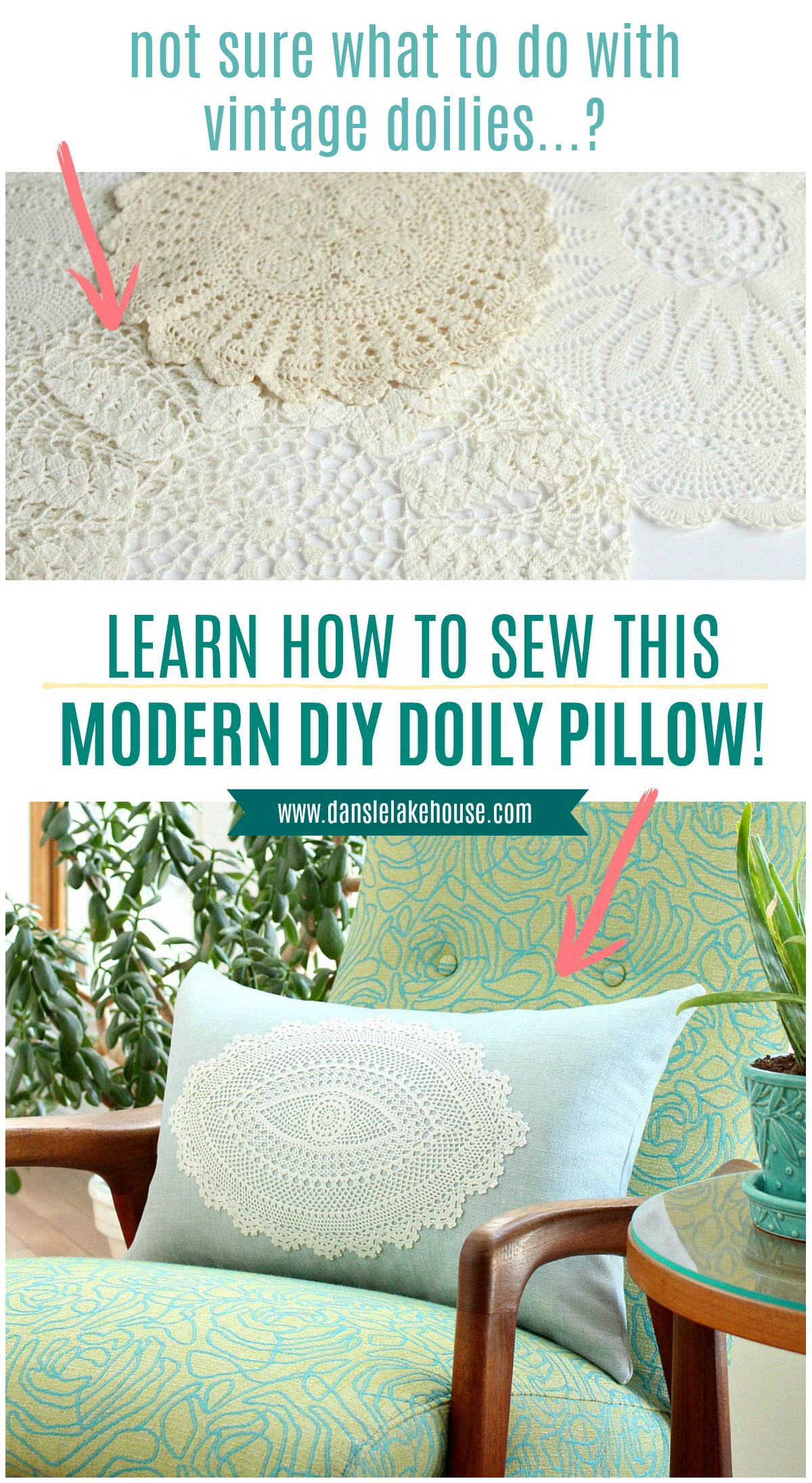 DIY Doily Craft Idea: Modern DIY Doily Pillow