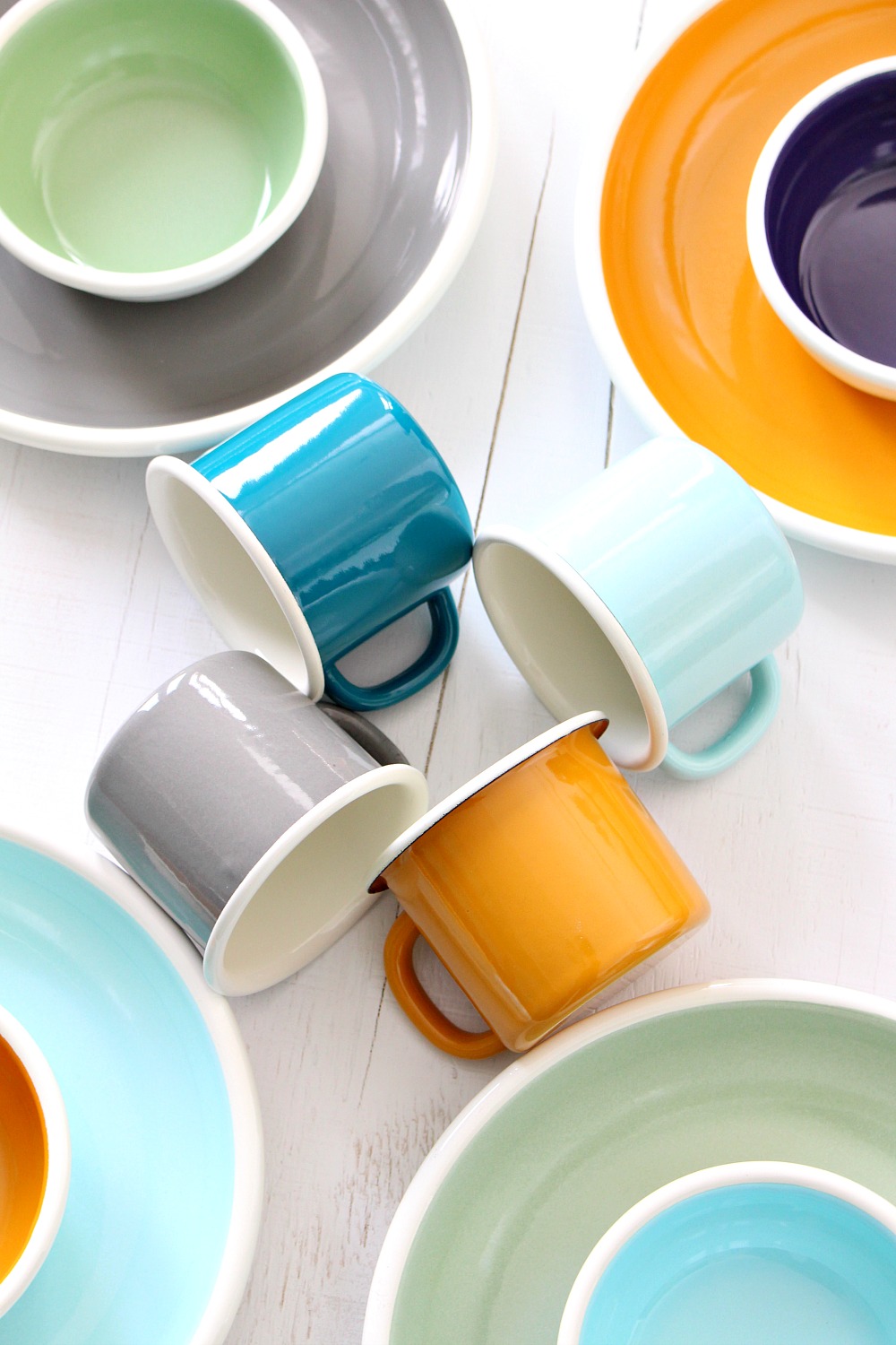 Modern Enamel Mugs and Dishes for Around the Camp Fire