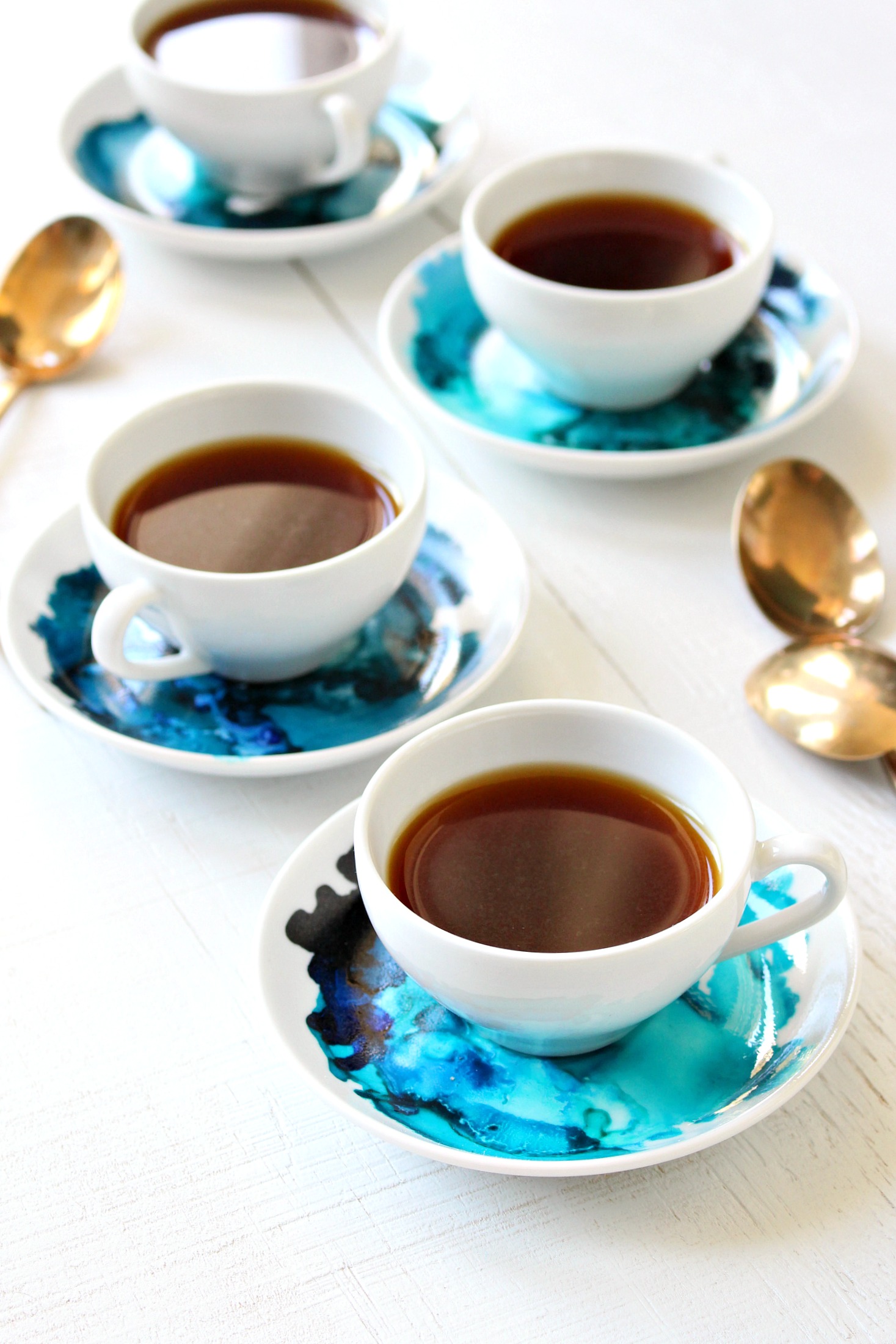 Alcohol ink china makeover