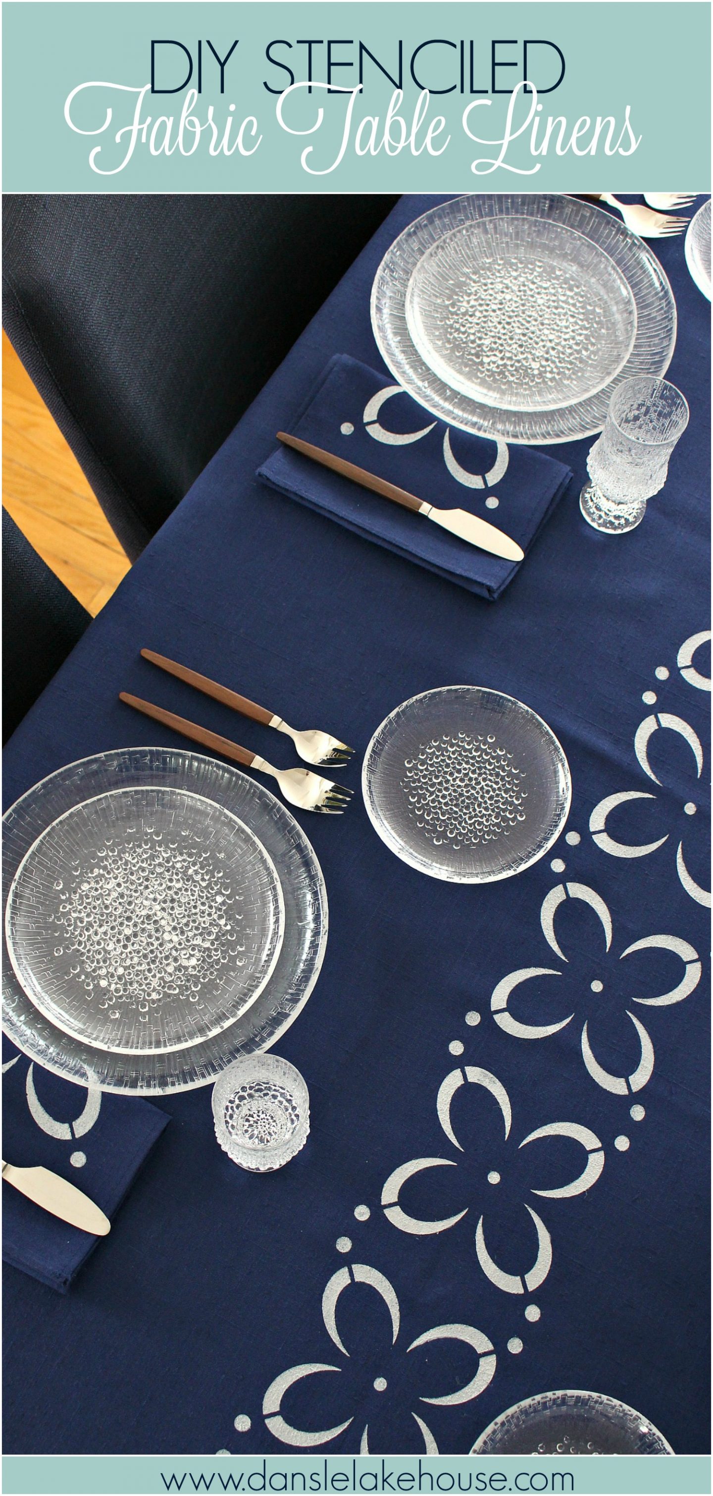 DIY Stenciled Fabric Table Linens