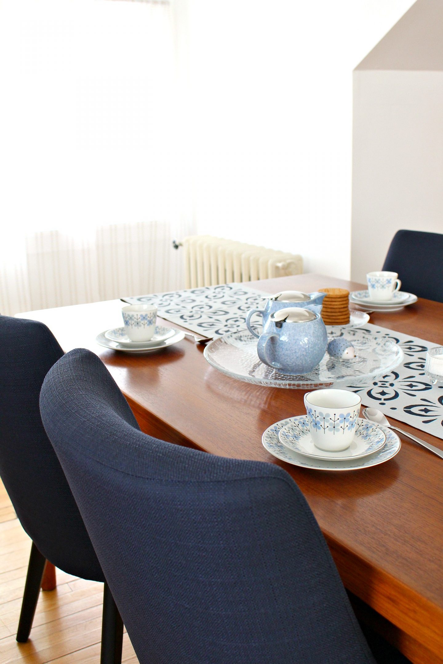 Indigo Dining Room Tablescape Place Setting