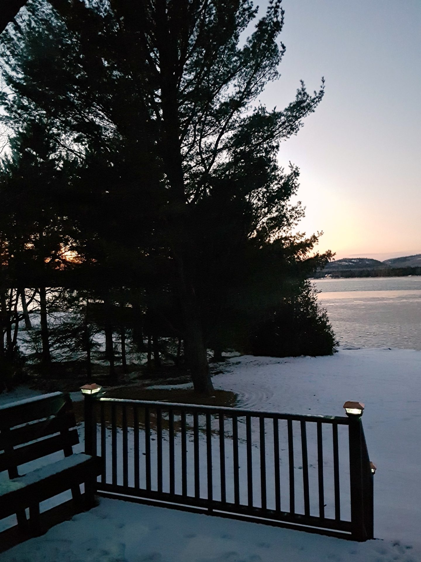 Solar Deck Cap Lights at Night