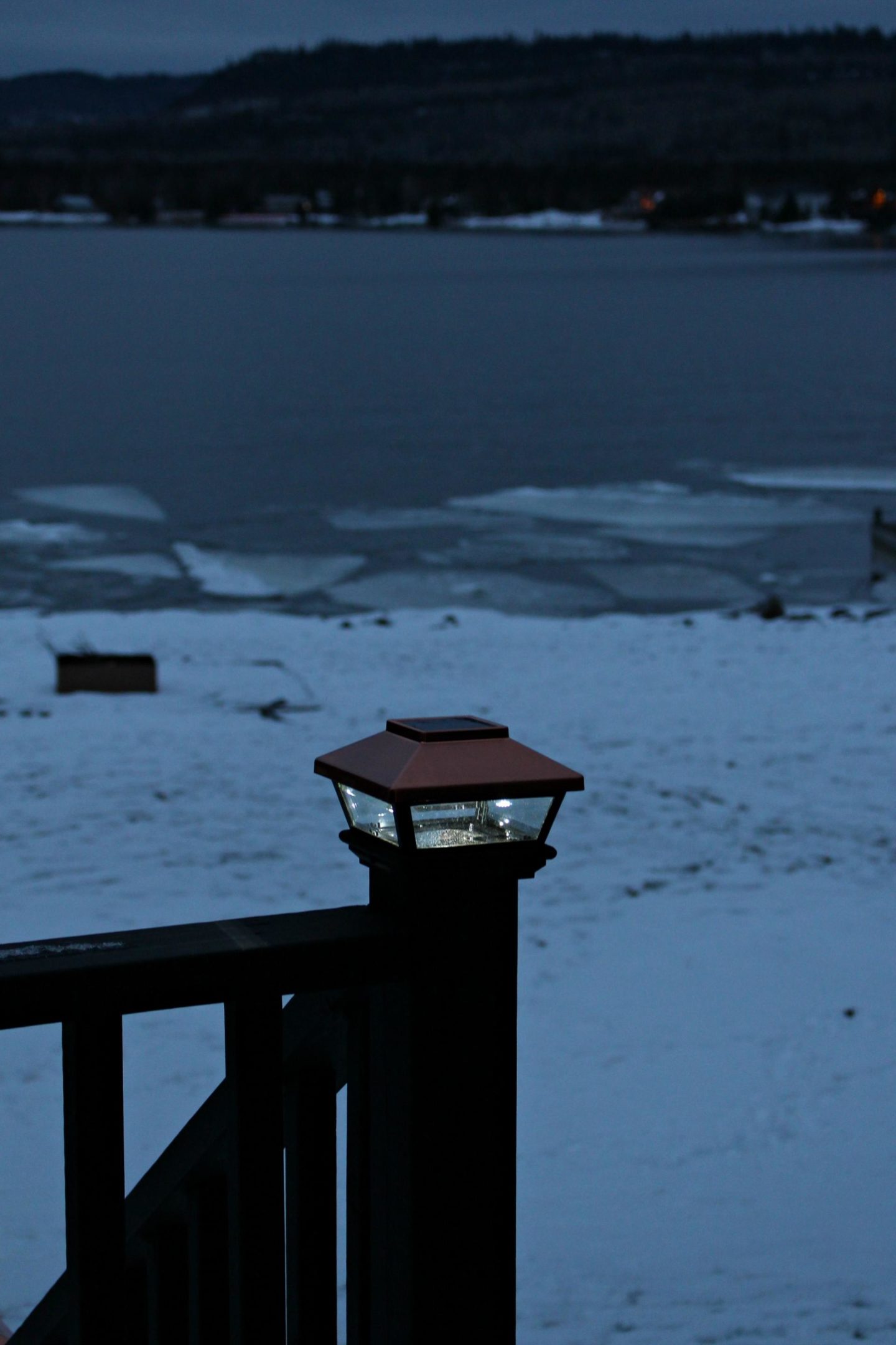 Olympic Black Deck Stain in Mystic Black and Veranda Copper Solar Deck Caps | Staining the Deck Black with Dans le Lakehouse