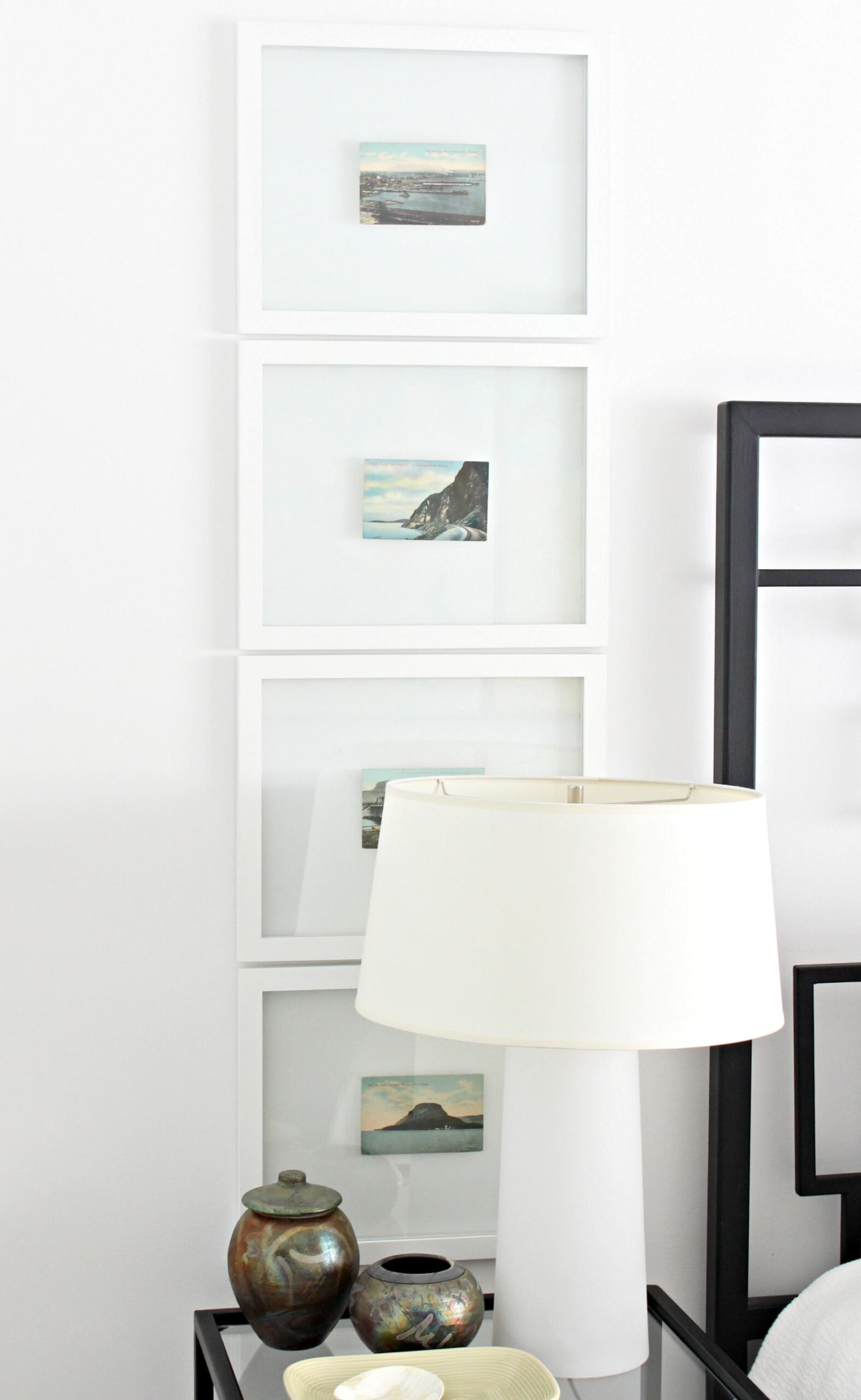 FRAMED VINTAGE POST CARDS