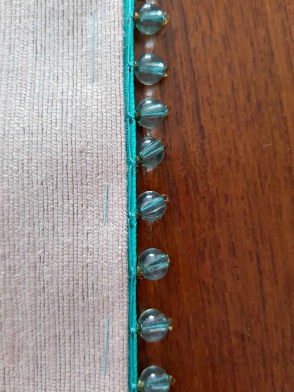 DIY Table Runner with Beaded Trim