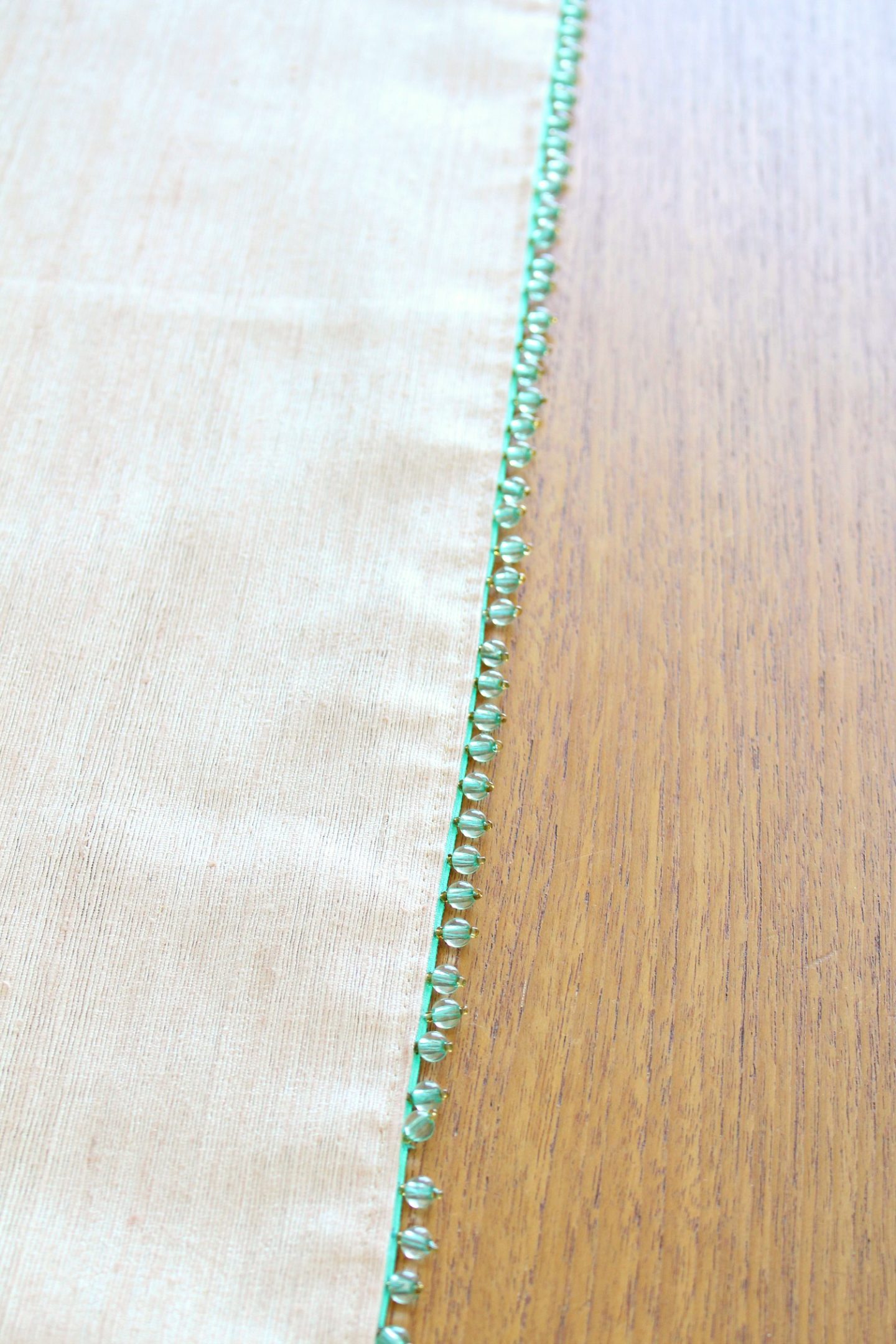 DIY Table Runner with Beaded Trim