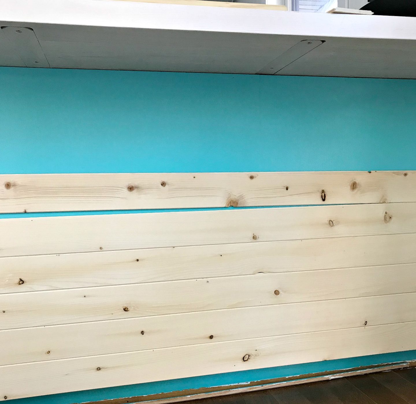How to Install Tongue and Groove Paneling on Kitchen Cabinets (+ New Teal Cabinet Color!)