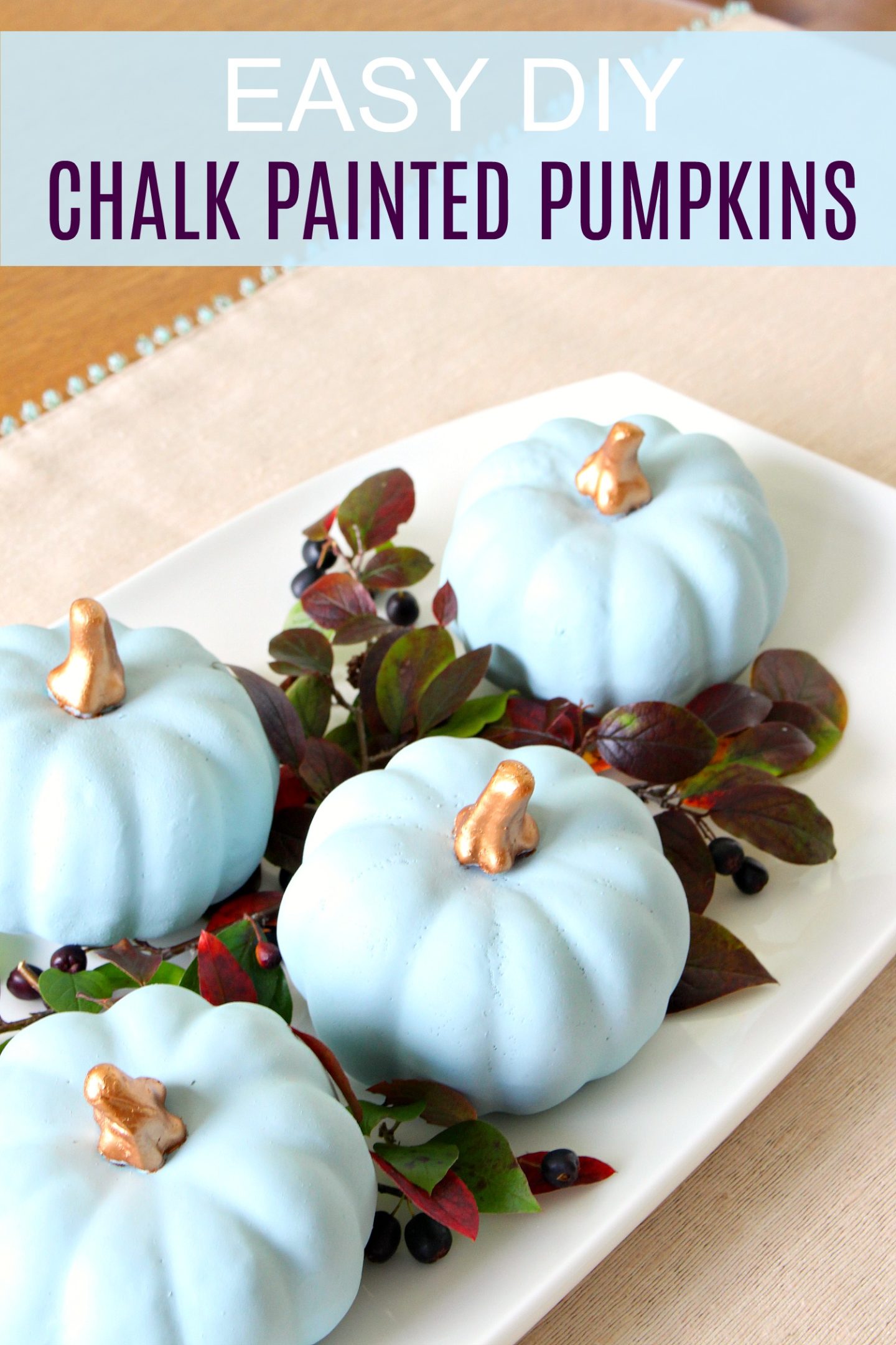 DIY Chalk Painted Pumpkins | Make Blue/Grey Heirloom Pumpkins!