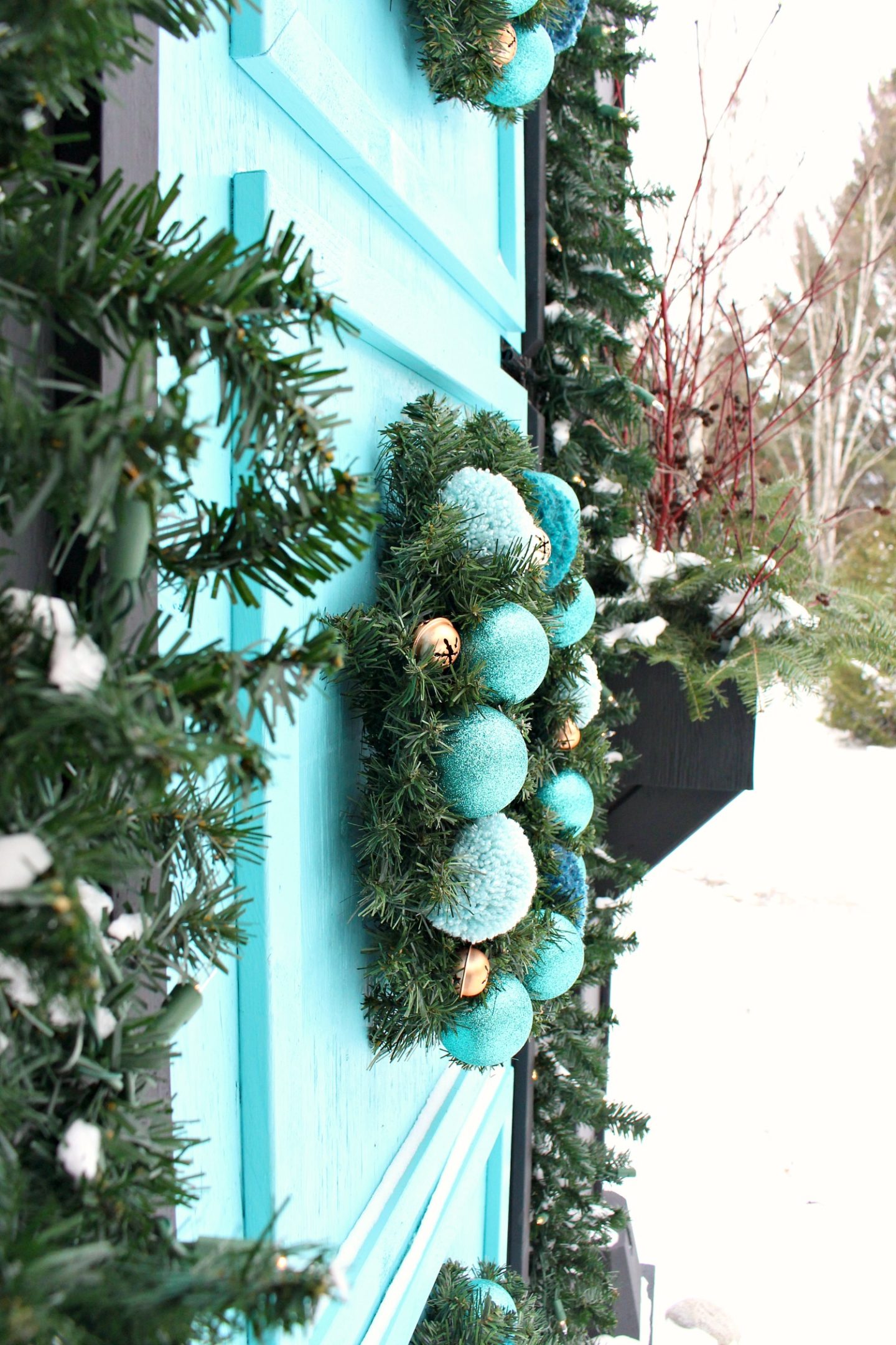 DIY Pom Pom and Ornament Wreath
