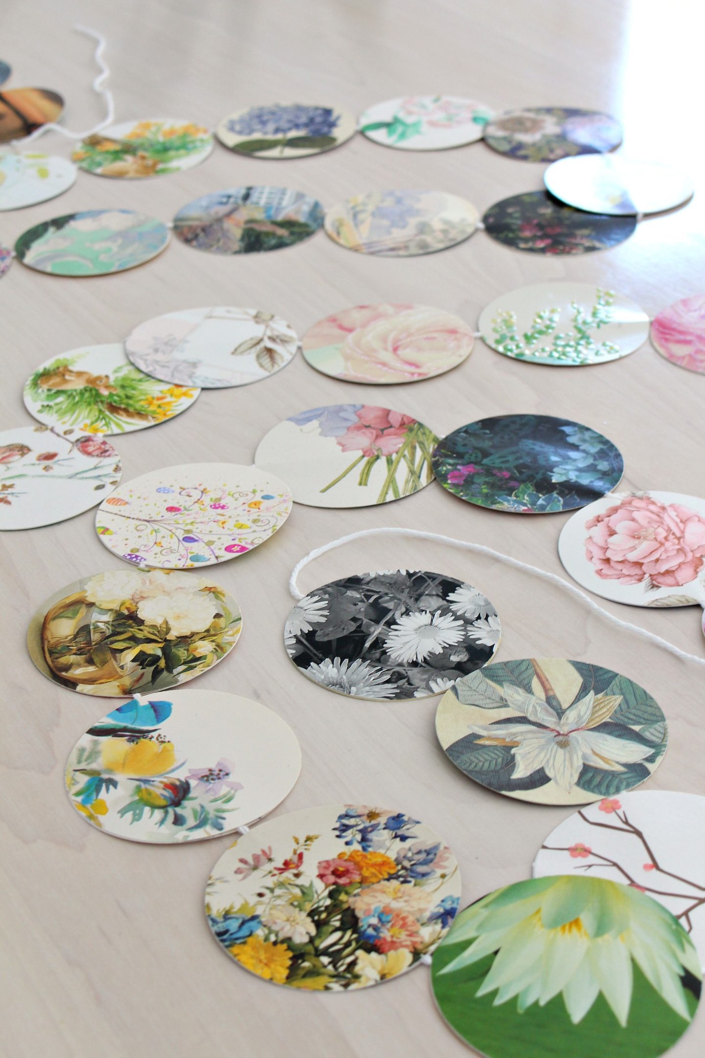 Upcycled Card Garland for Spring