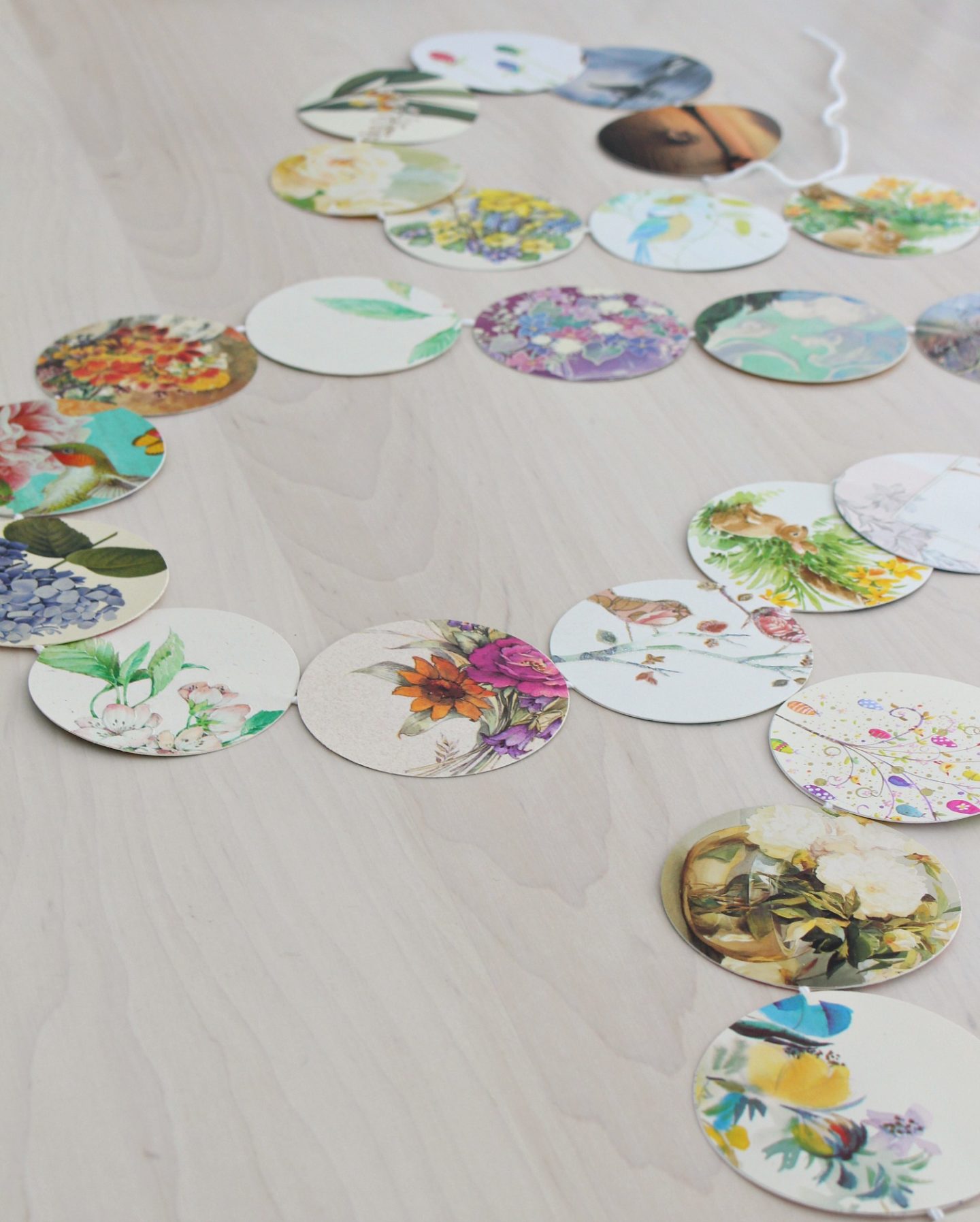 DIY Recycled Card Garland for Spring