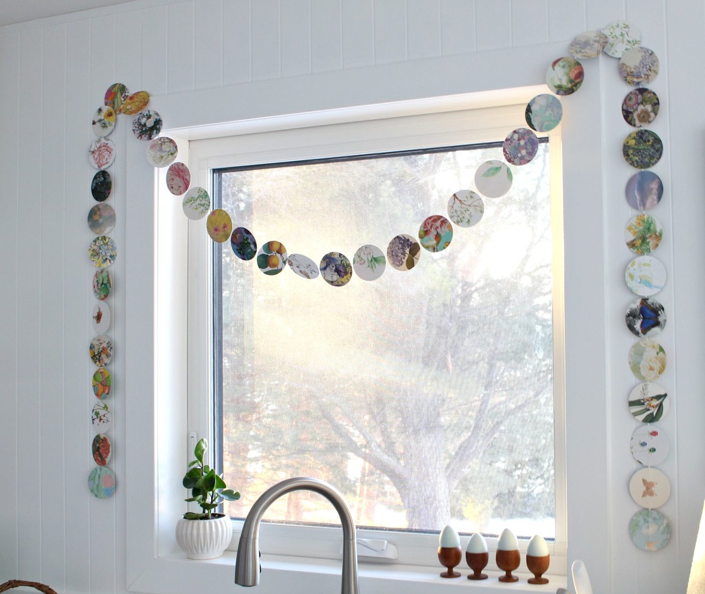 DIY Recycled Card Garland for Spring