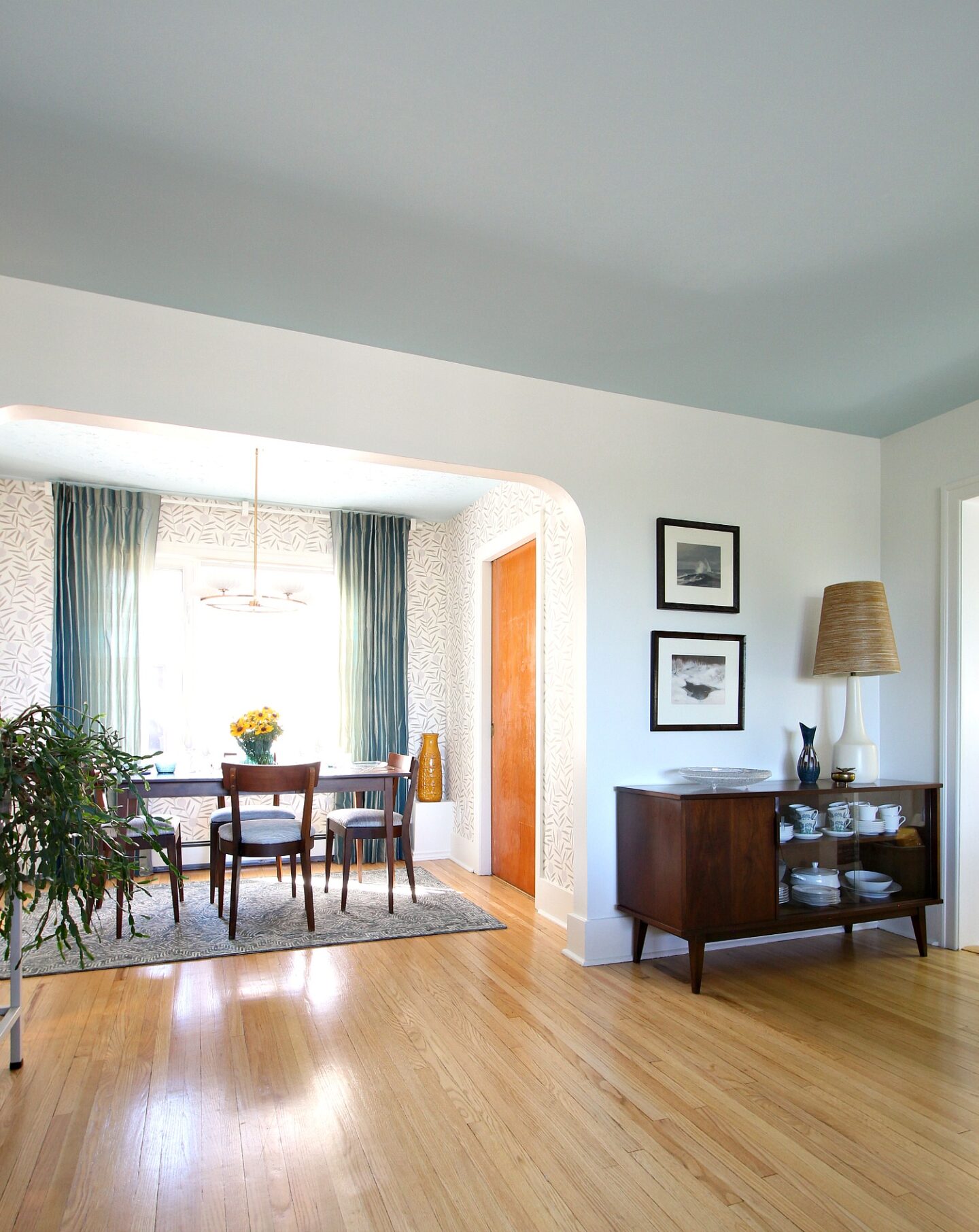 Soft Grey Blue Painted Ceiling