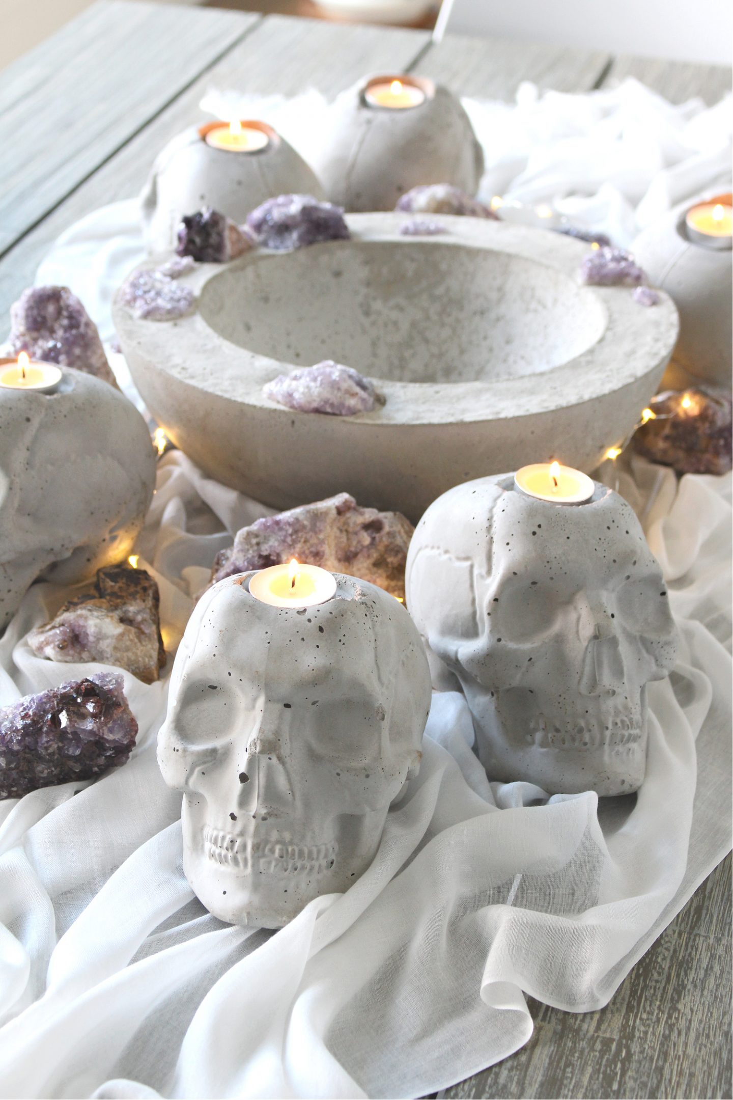 DIY Concrete Skull Candle Holder Tutorial