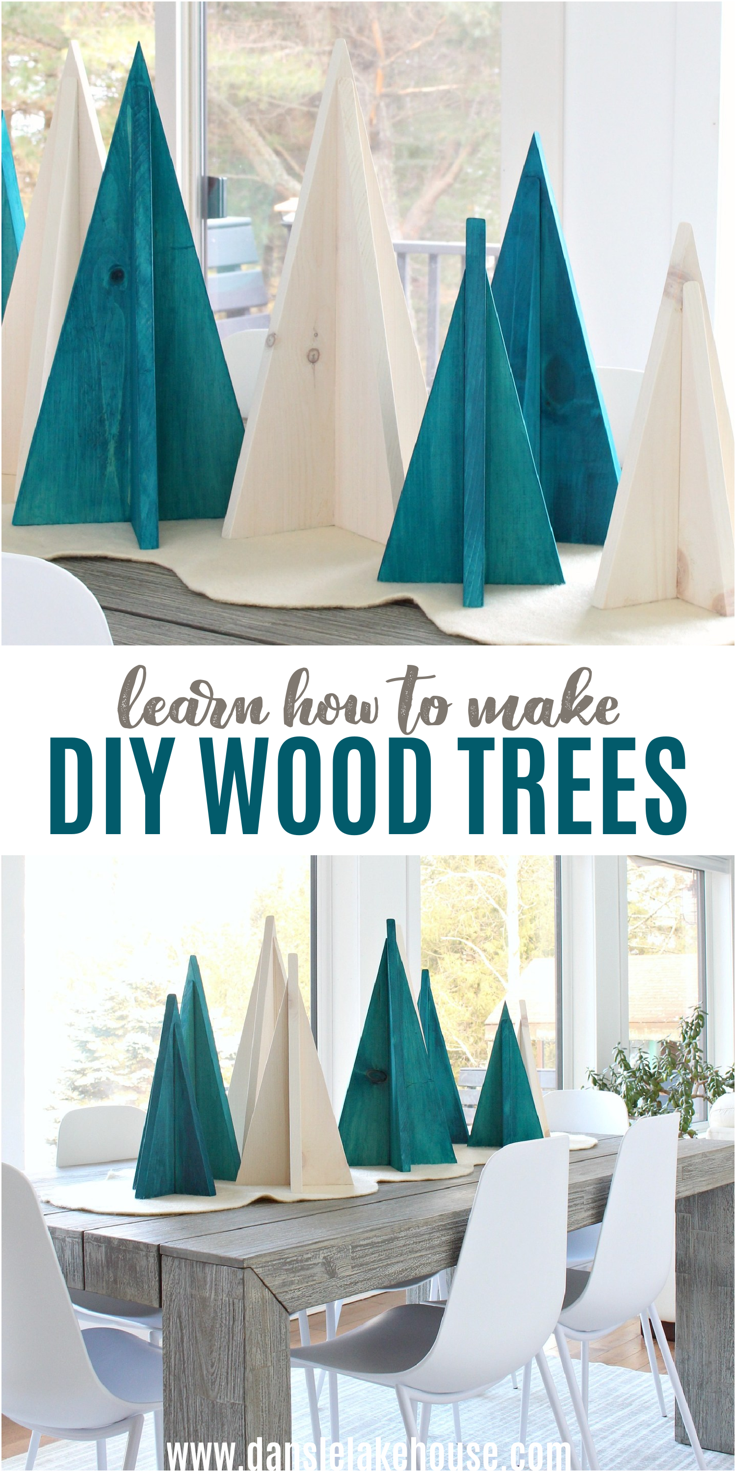 DIY table top trees for Christmas