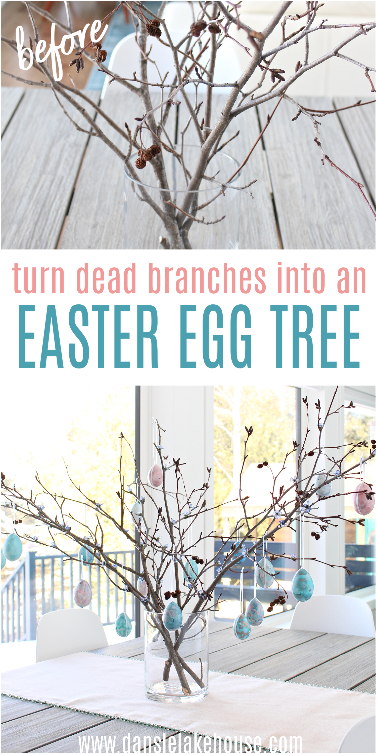Turn Branches into an Easter Egg Tree