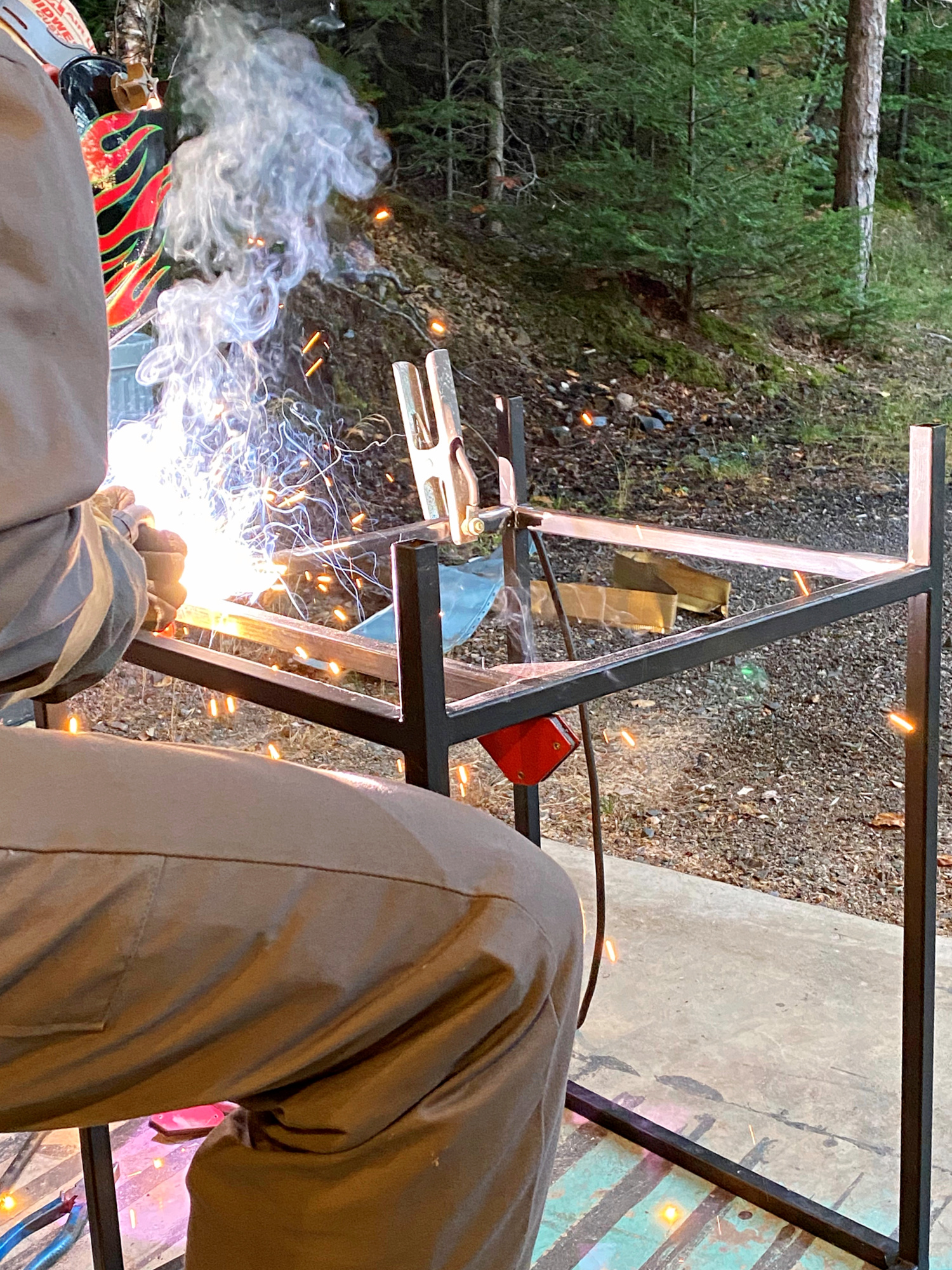 Welding nightstand base