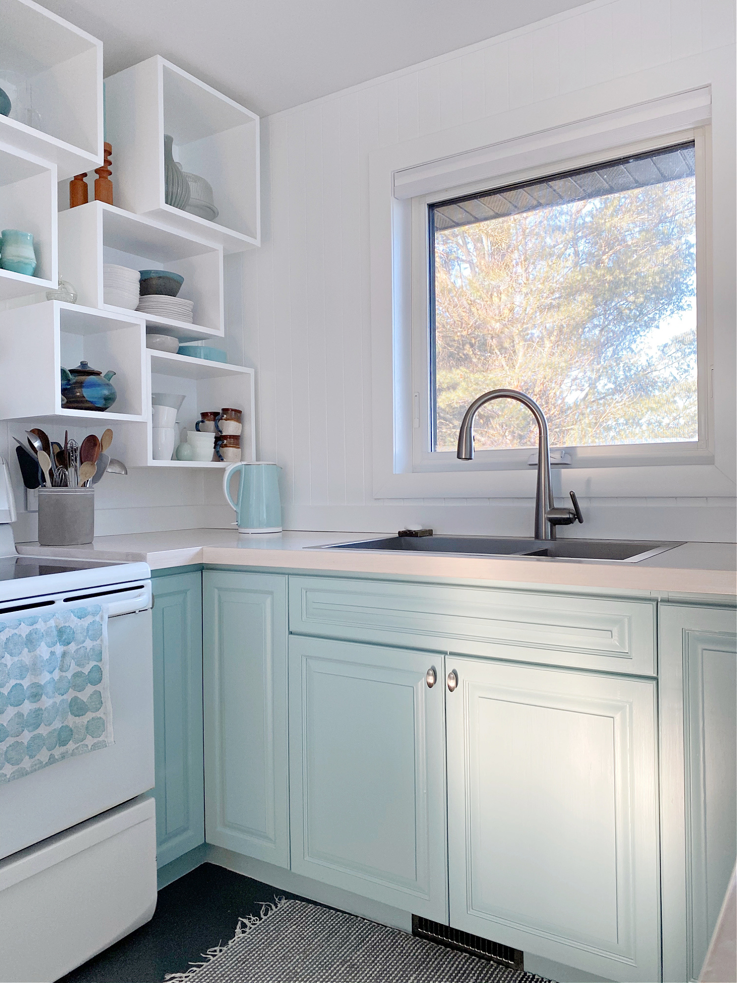 Pale Turquoise Kitchen Cabinets