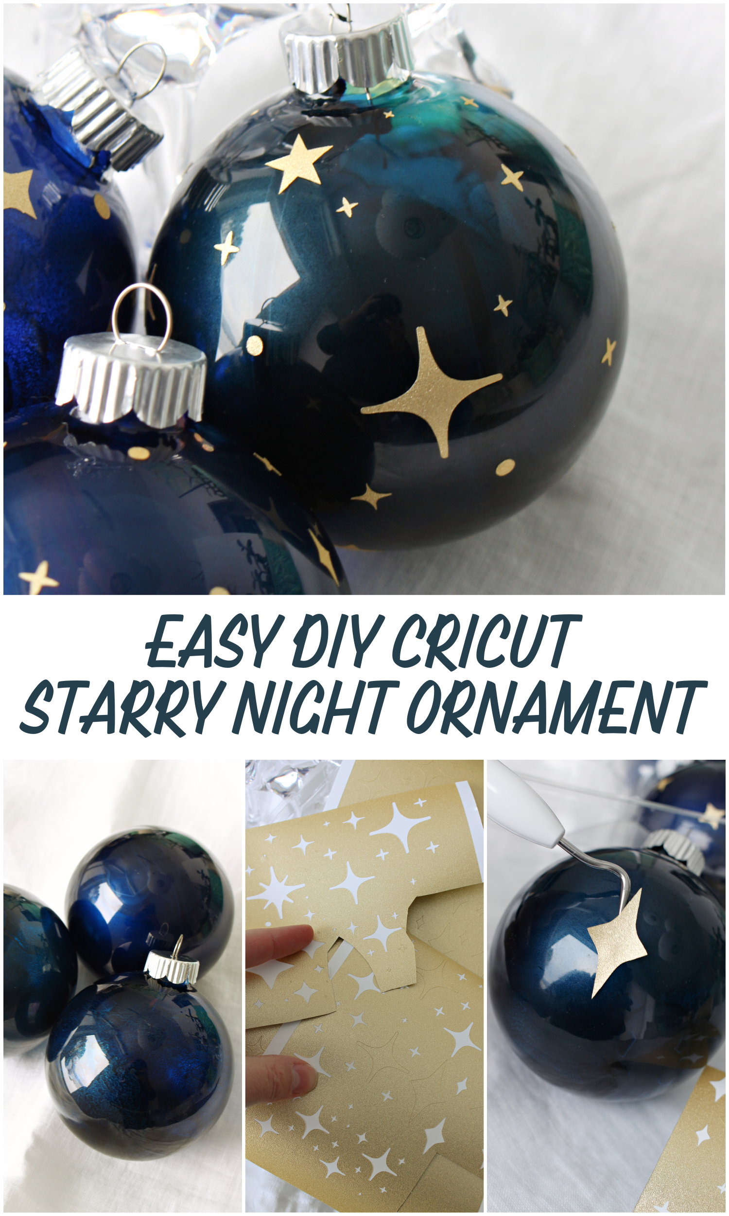DIY Cricut Ornament Idea - DIY Starry Night Ornament