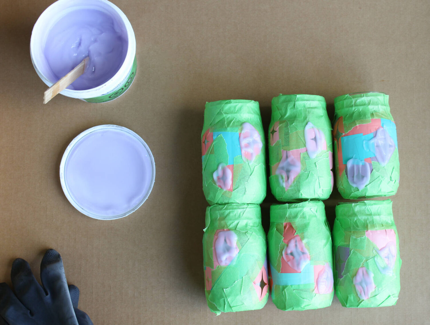 Etched Glass Jar Centerpiece