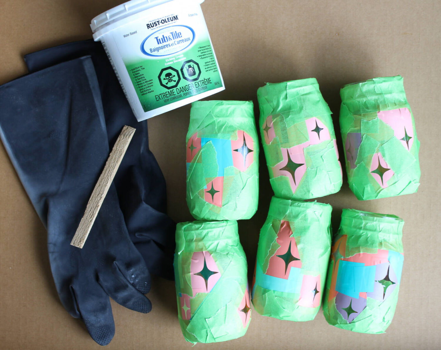 Etching Glass with Rust-Oleum Tub and Tile Cream