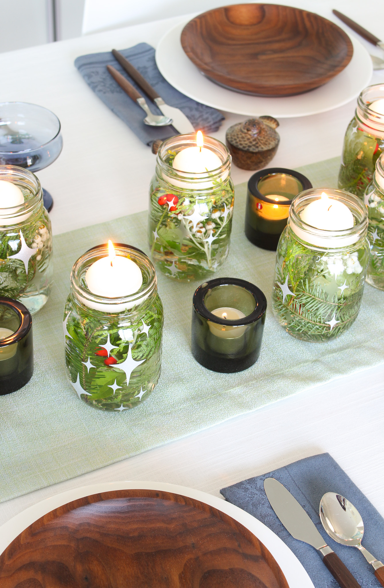 Glass Jar Centerpiece with Cricut Vinyl Stars
