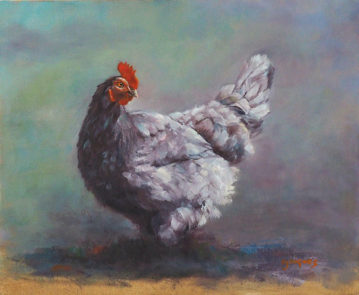 Contemporary Modern Chicken Painting