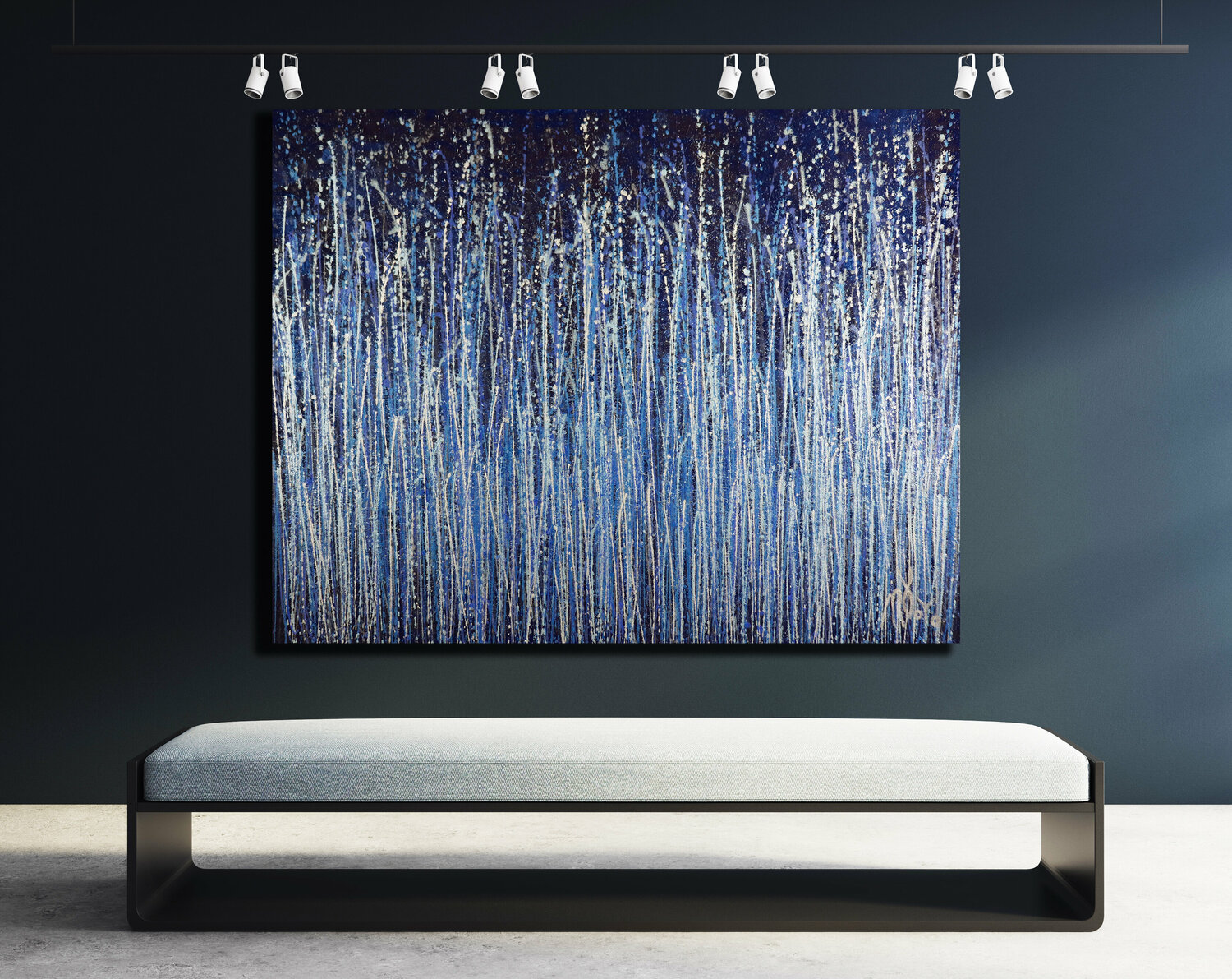 Indigo Abstract Painting