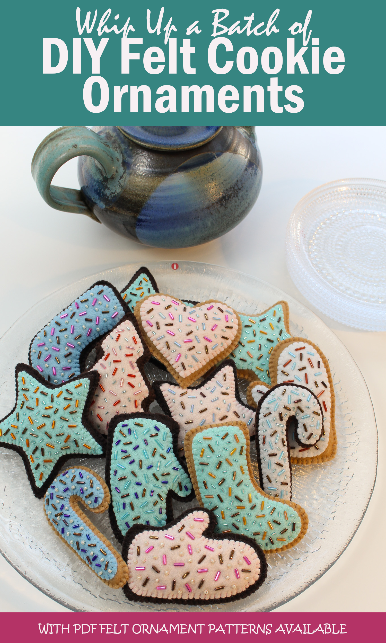 DIY Felt Cookie Ornaments Tutorial with Video and Felt Cookie Ornament Patterns