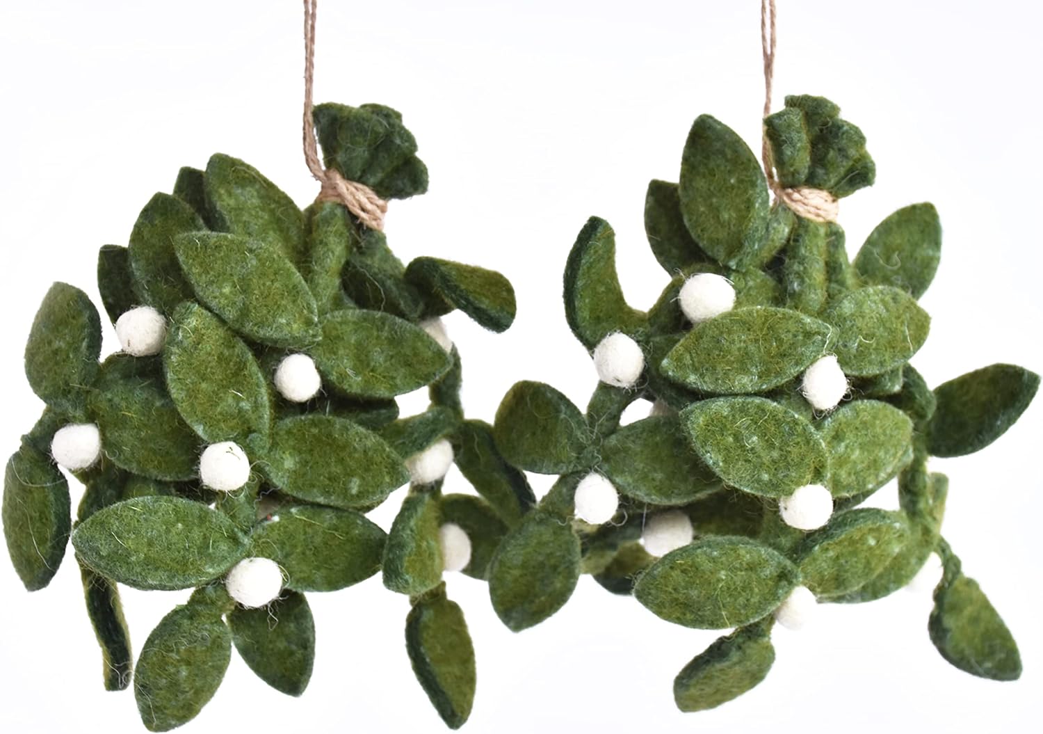 Handmade Wool Felt Mistletoe Ornament