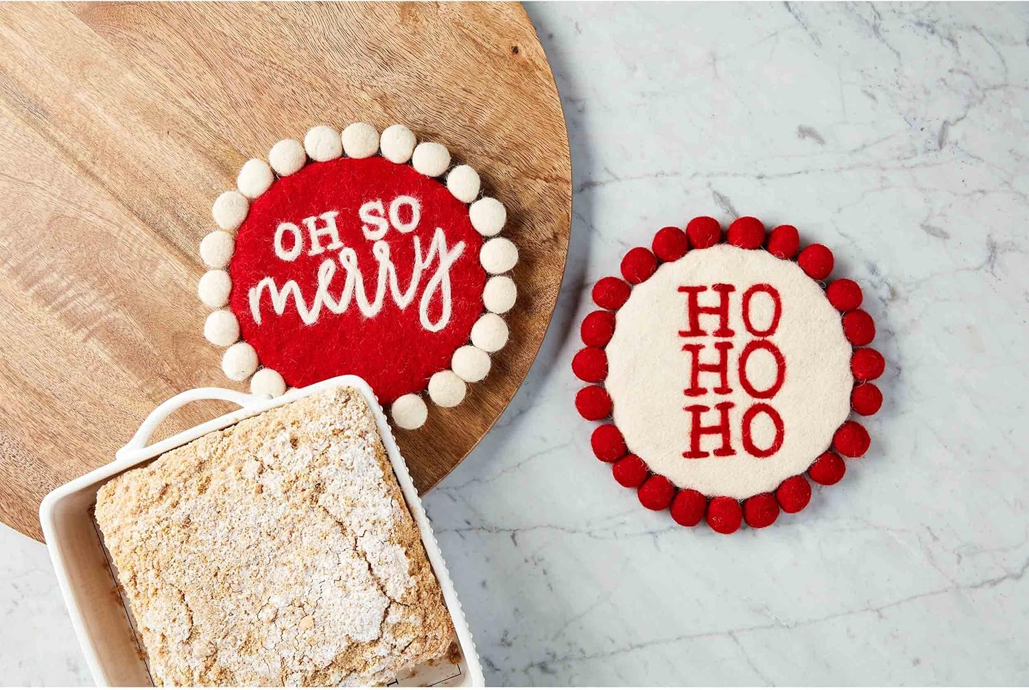 Felted Wool Trivet for Christmas