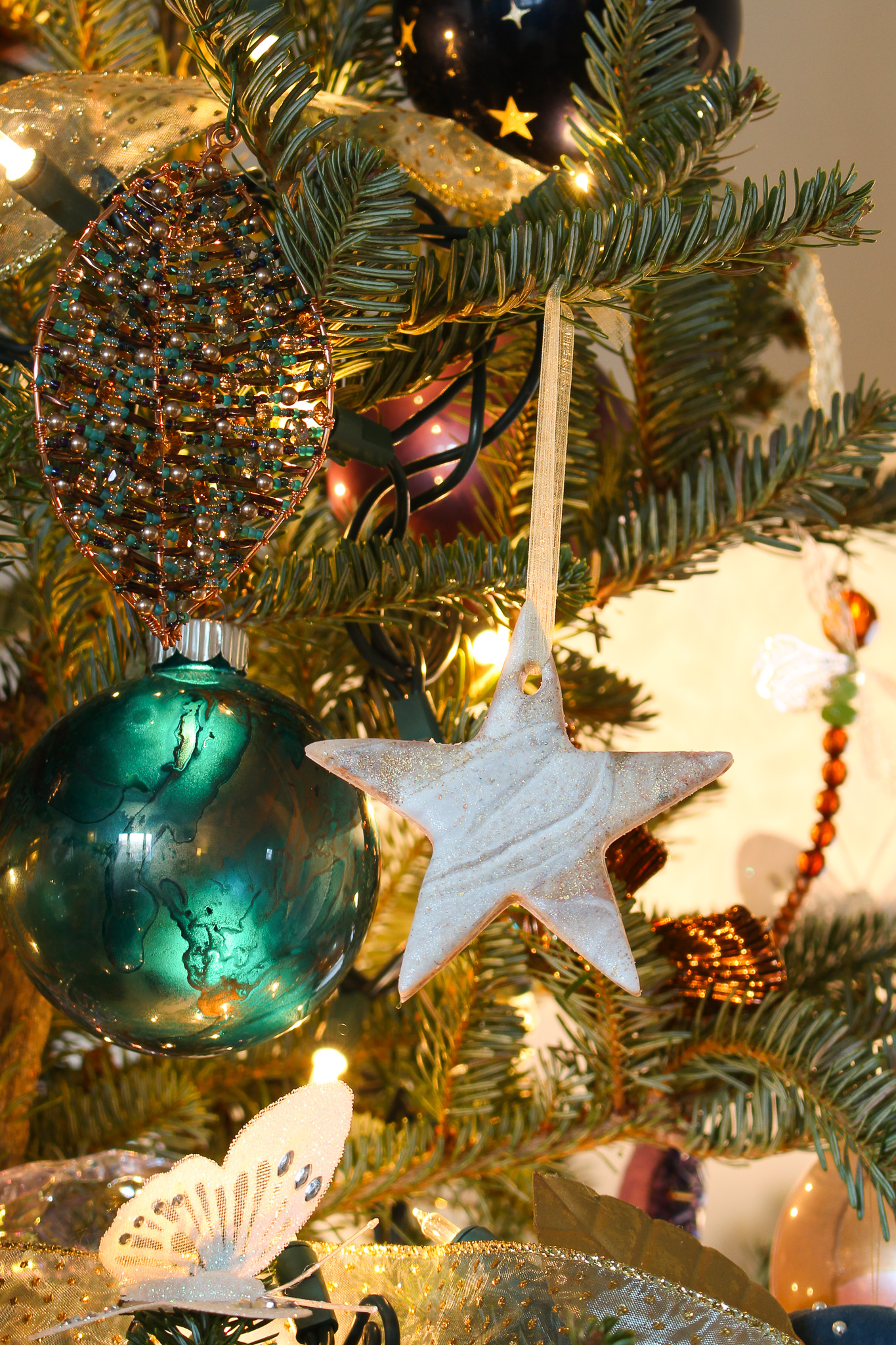 DIY Marbled Clay Ornaments