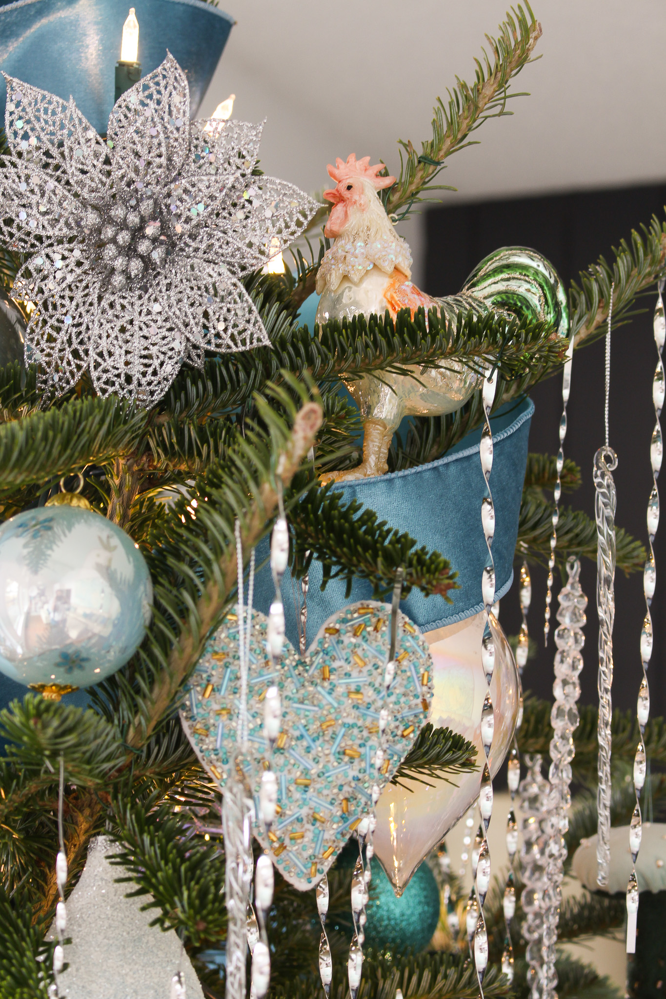 Glass Chicken Ornament