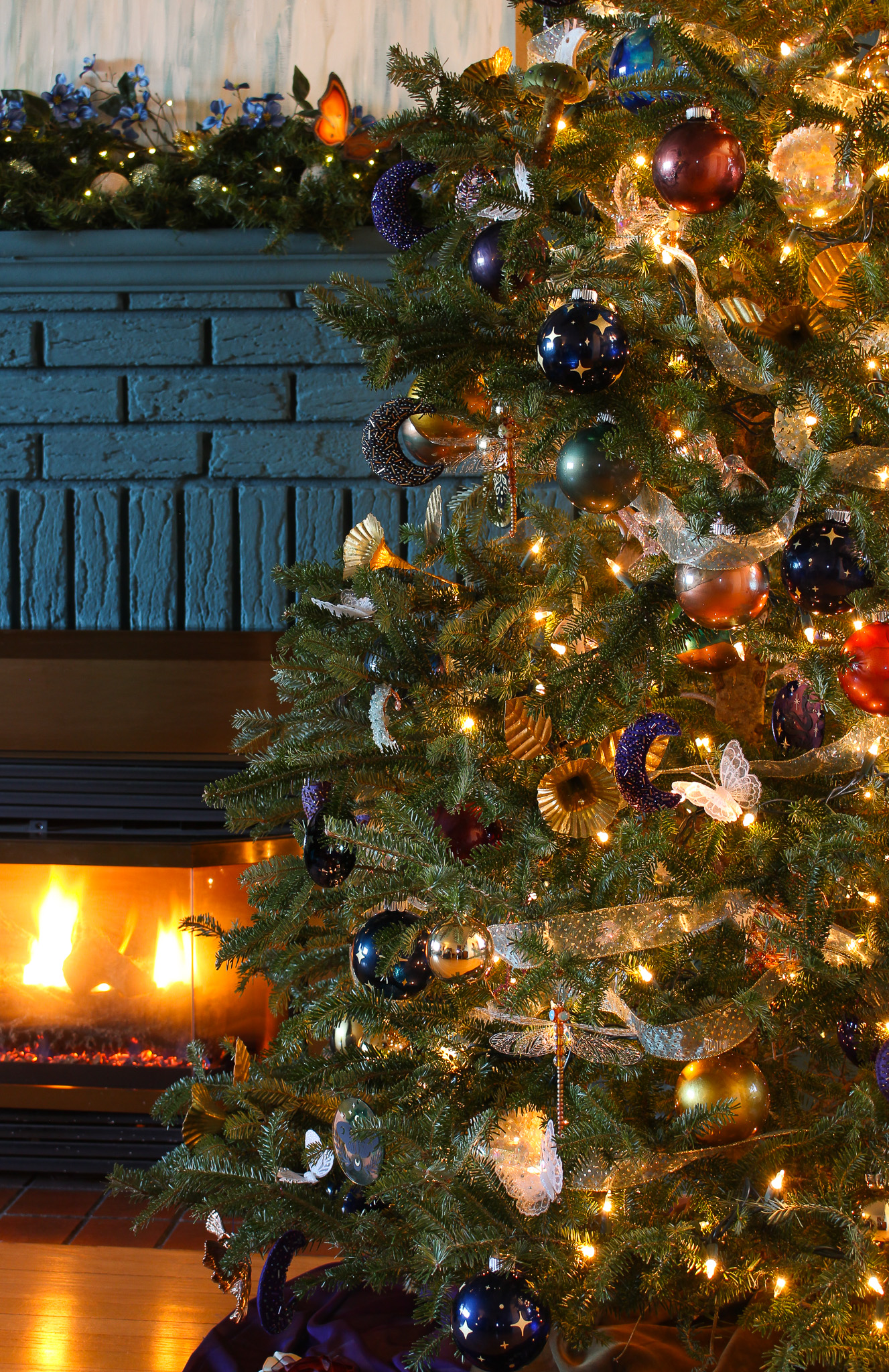 Gold and Jewel Tones Christmas Tree Ornaments