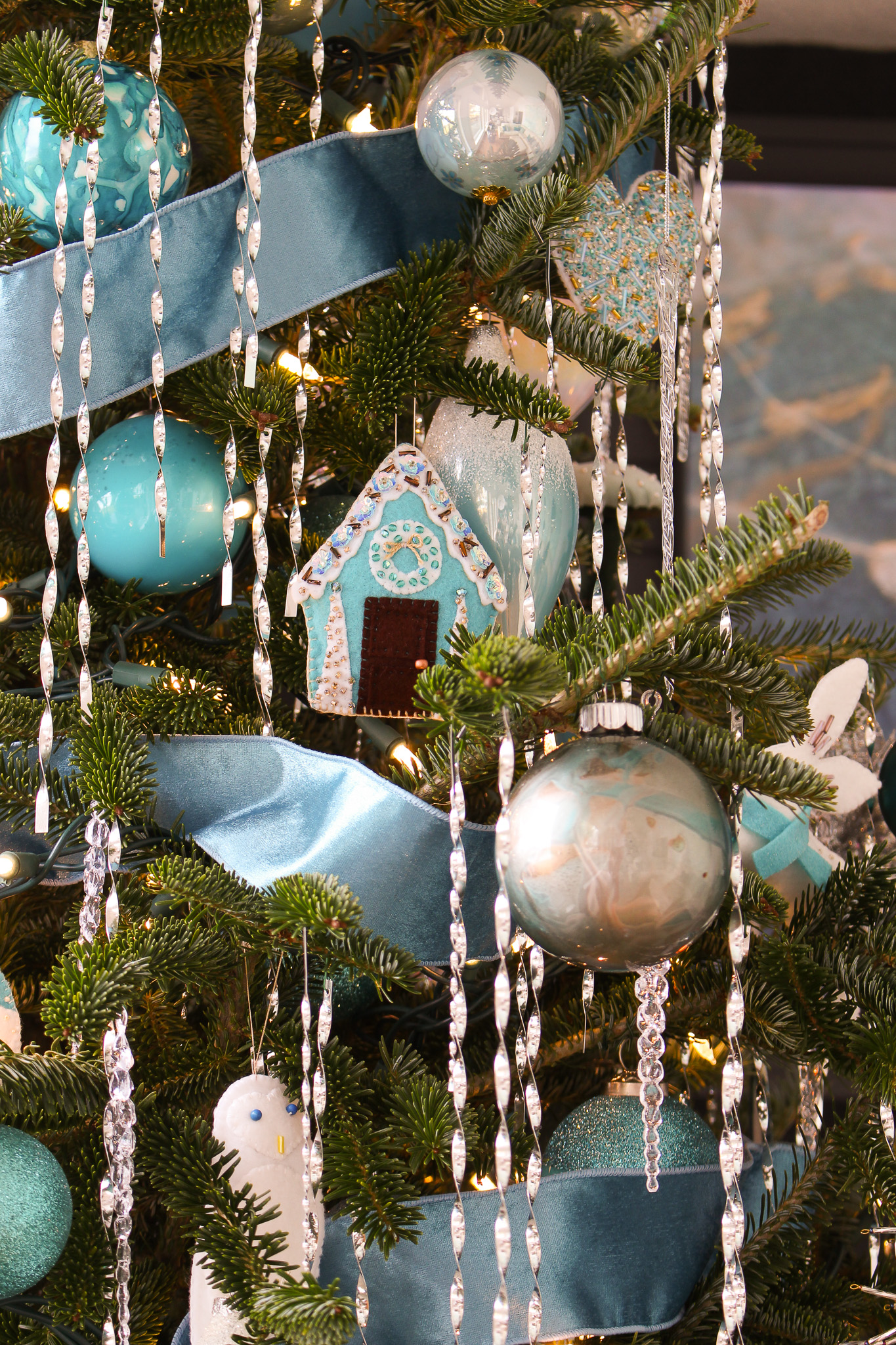 Christmas Tree with Handmade Ornaments