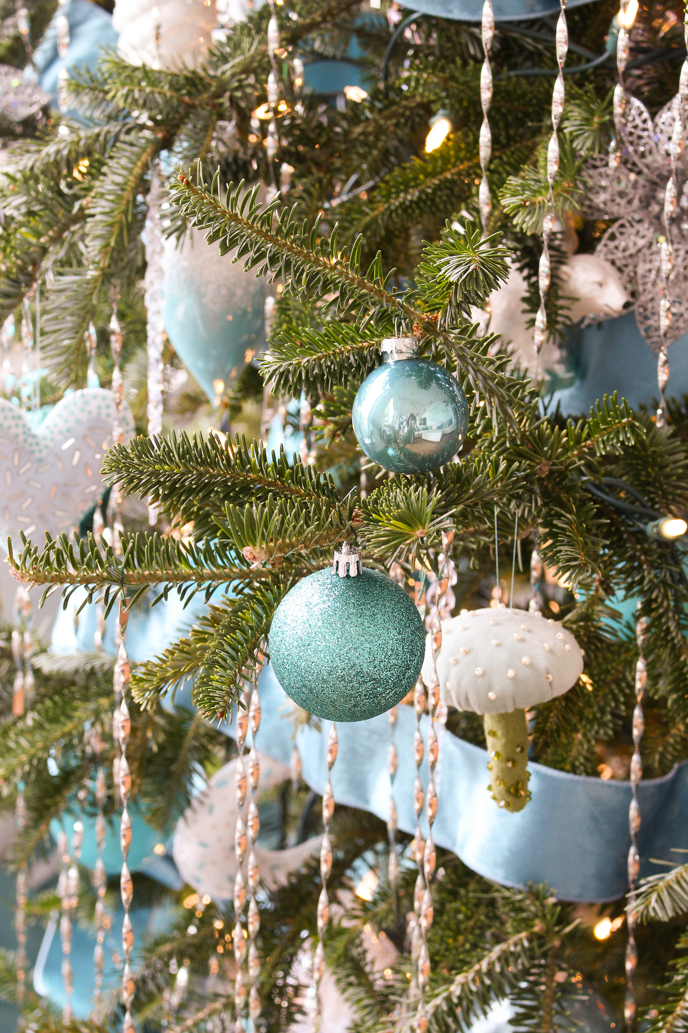 Turquoise Christmas Tree Ornaments