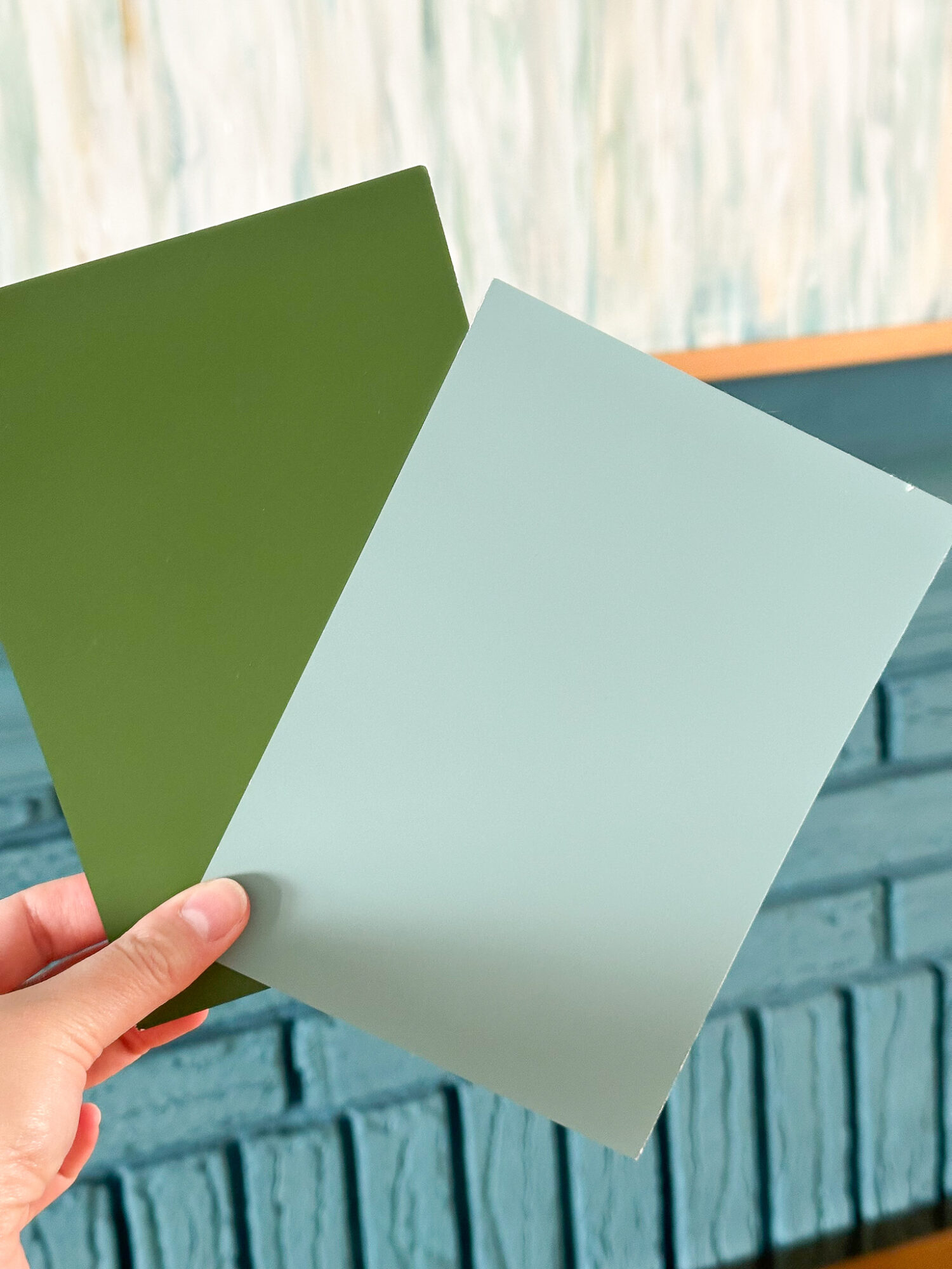 Painting a Fireplace Green or Blue!