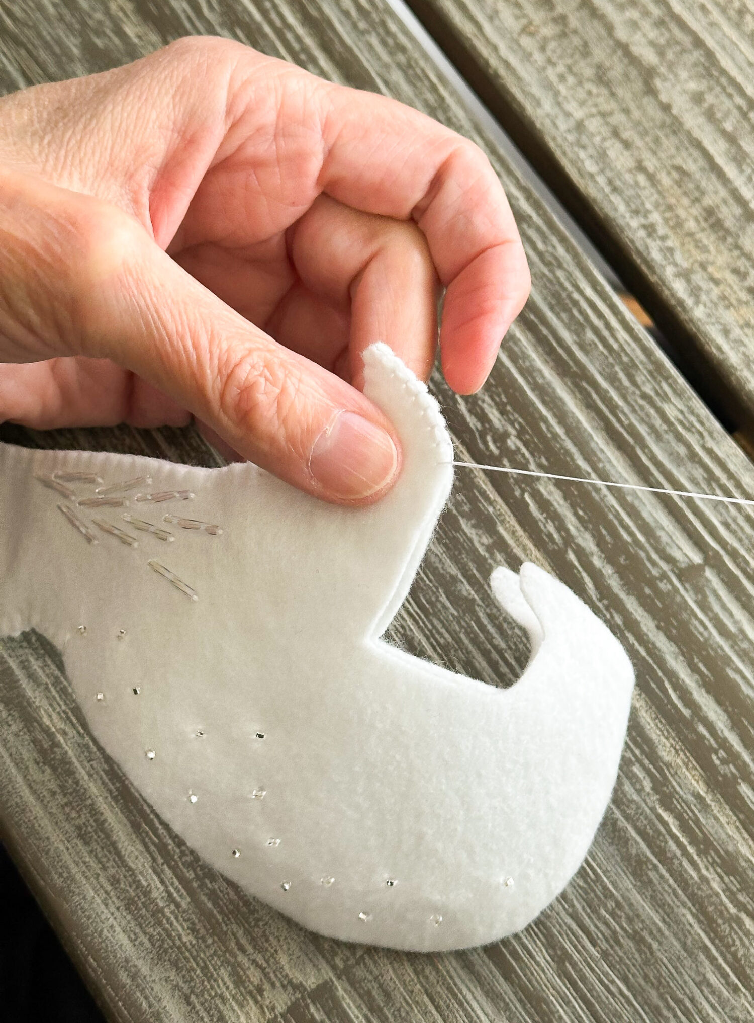 Sewing & Stuffing a Felt Ornament Closed