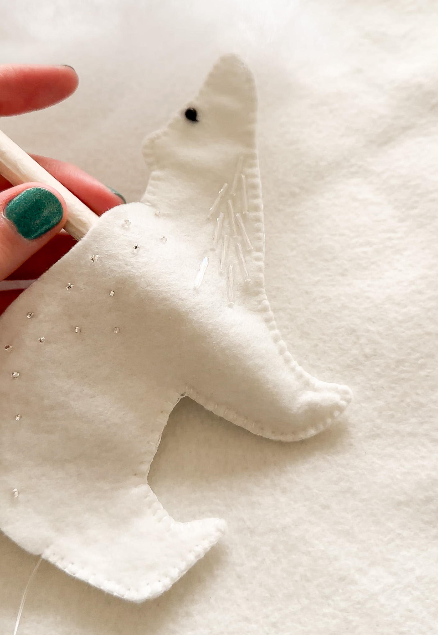 Sewing & Stuffing a Felt Ornament Closed