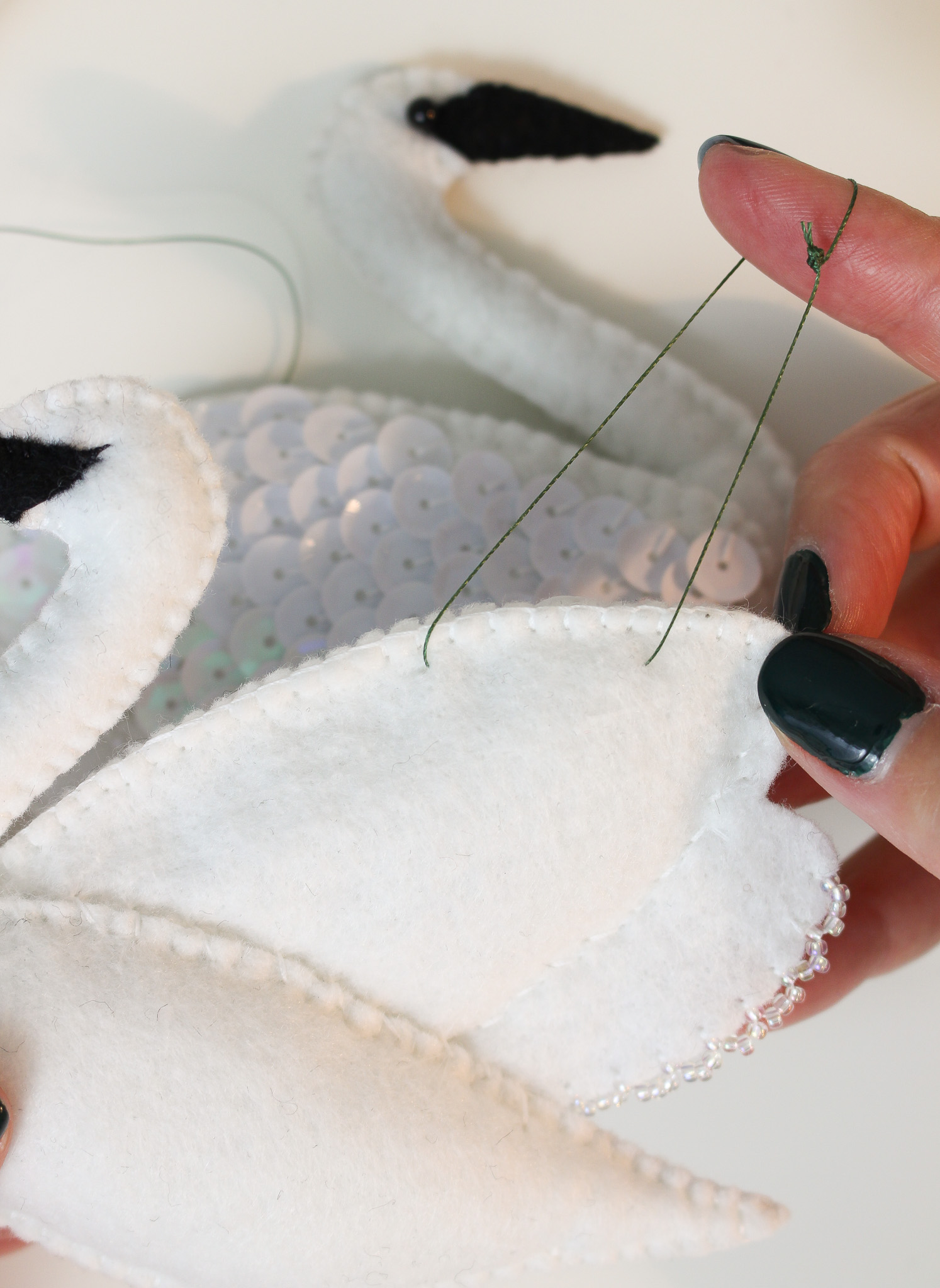 How to Hang Felt Ornaments with Ribbon