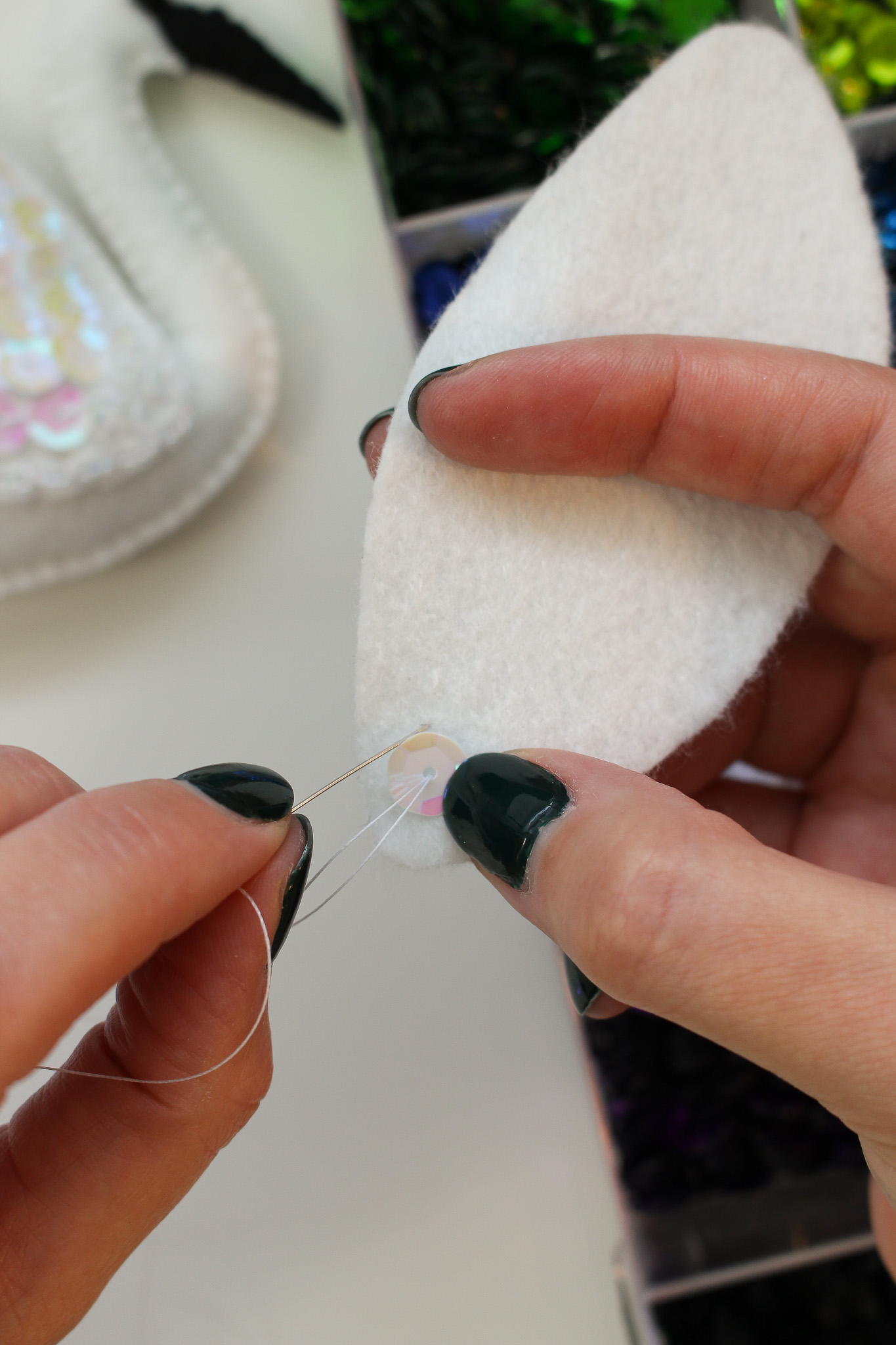 How to Sew Sequins in a Row