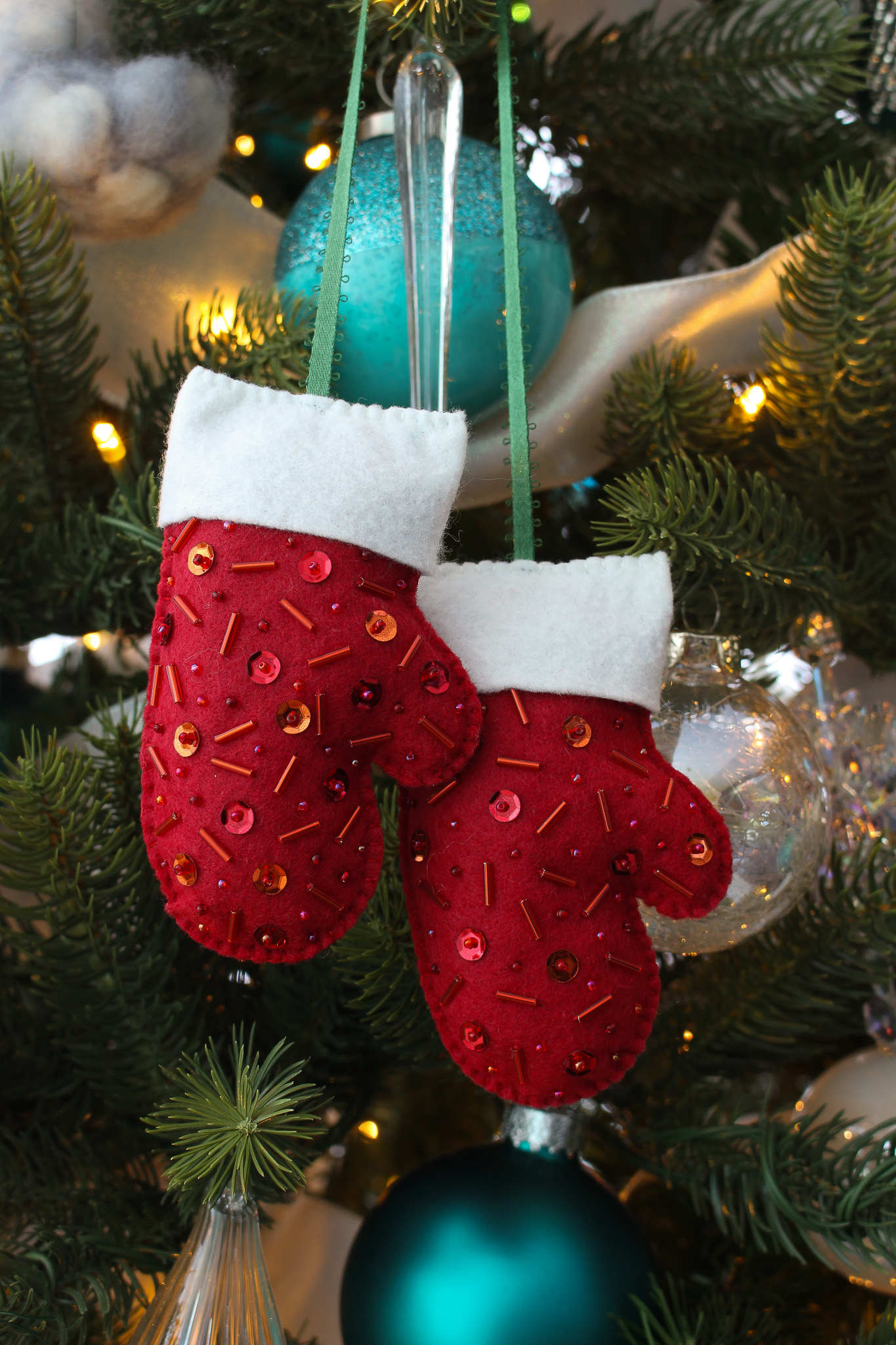 DIY Felt Mitten Ornament Pattern Template