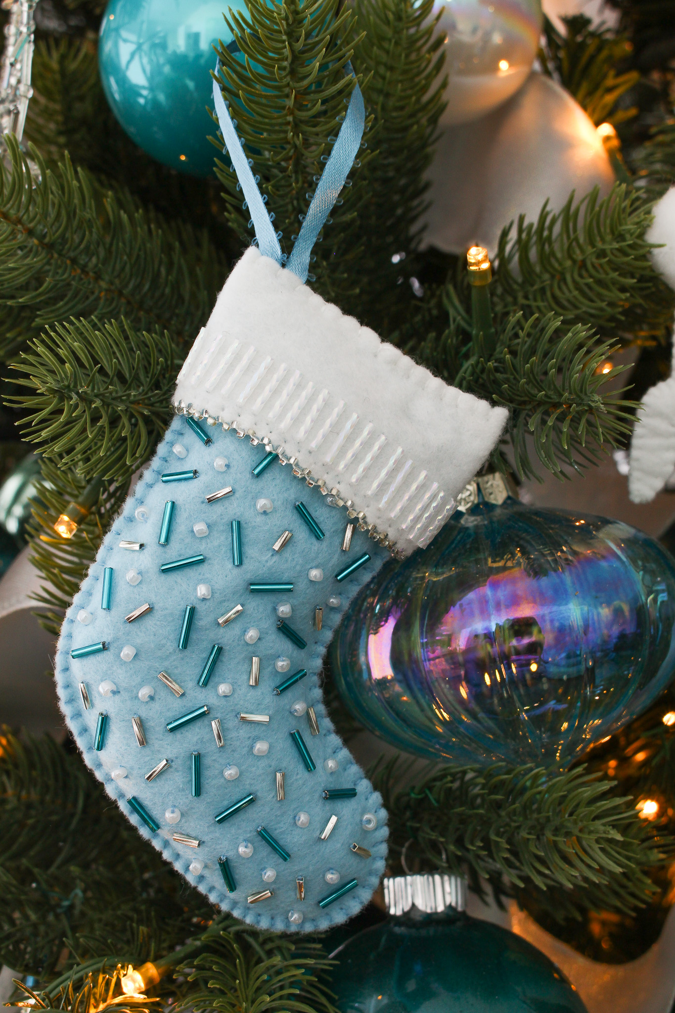 DIY Felt Stocking Ornament Idea