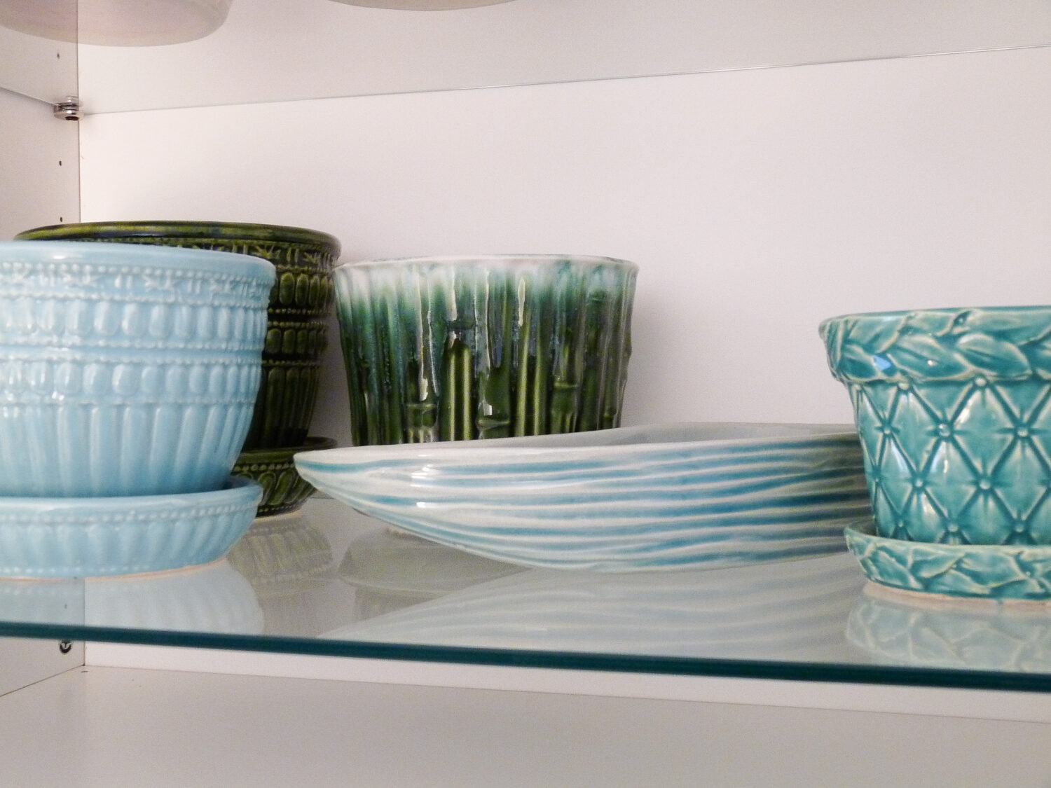 Aqua and Green McCoy Pottery Planters