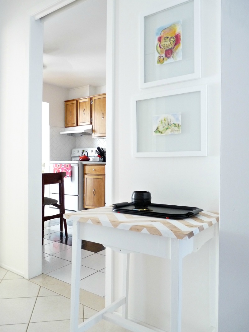 DIY Chevron Painted Useless Table