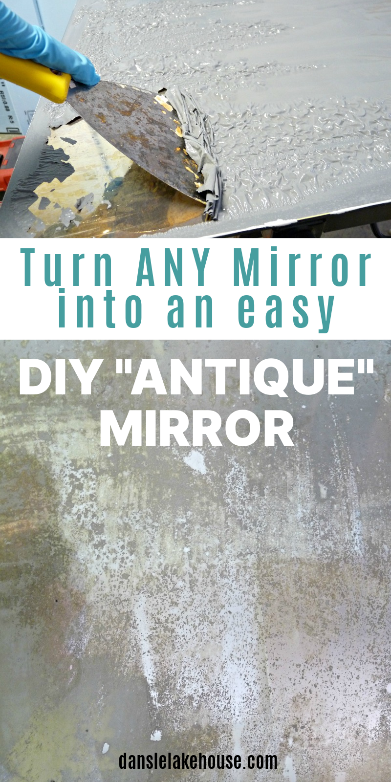 How to Antique a Mirror DIY Tutorial Dans le Lakehouse